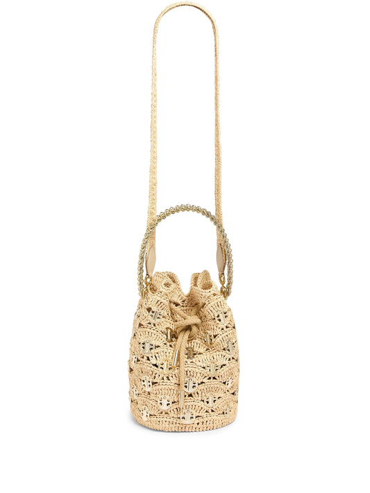 1969 Raphia Wave Paco bucket bag