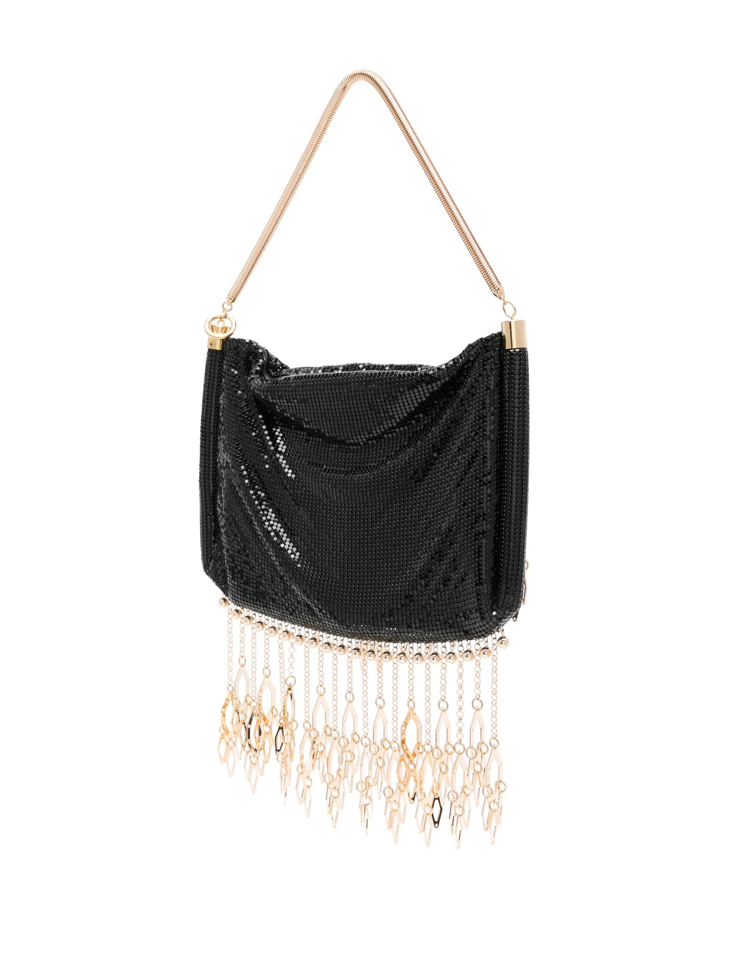 fringed chainmail shoulder bag