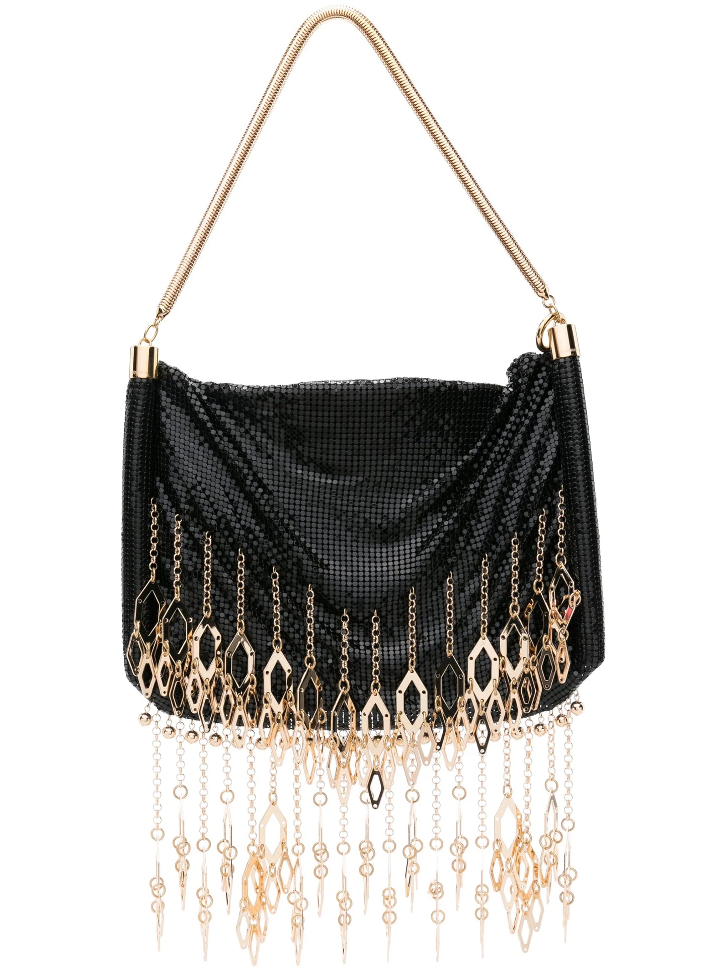 fringed chainmail shoulder bag