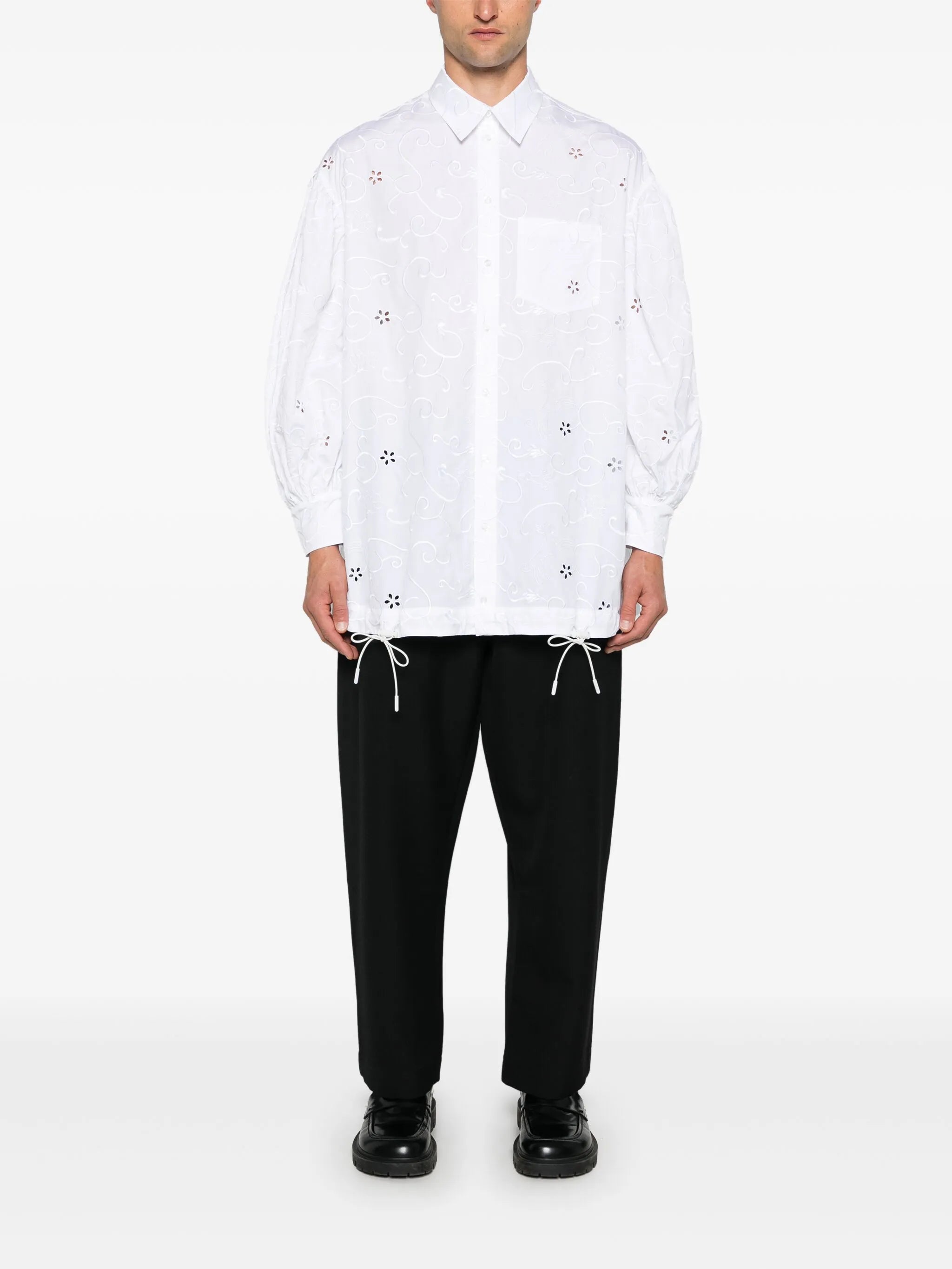 broderie-anglaise shirt