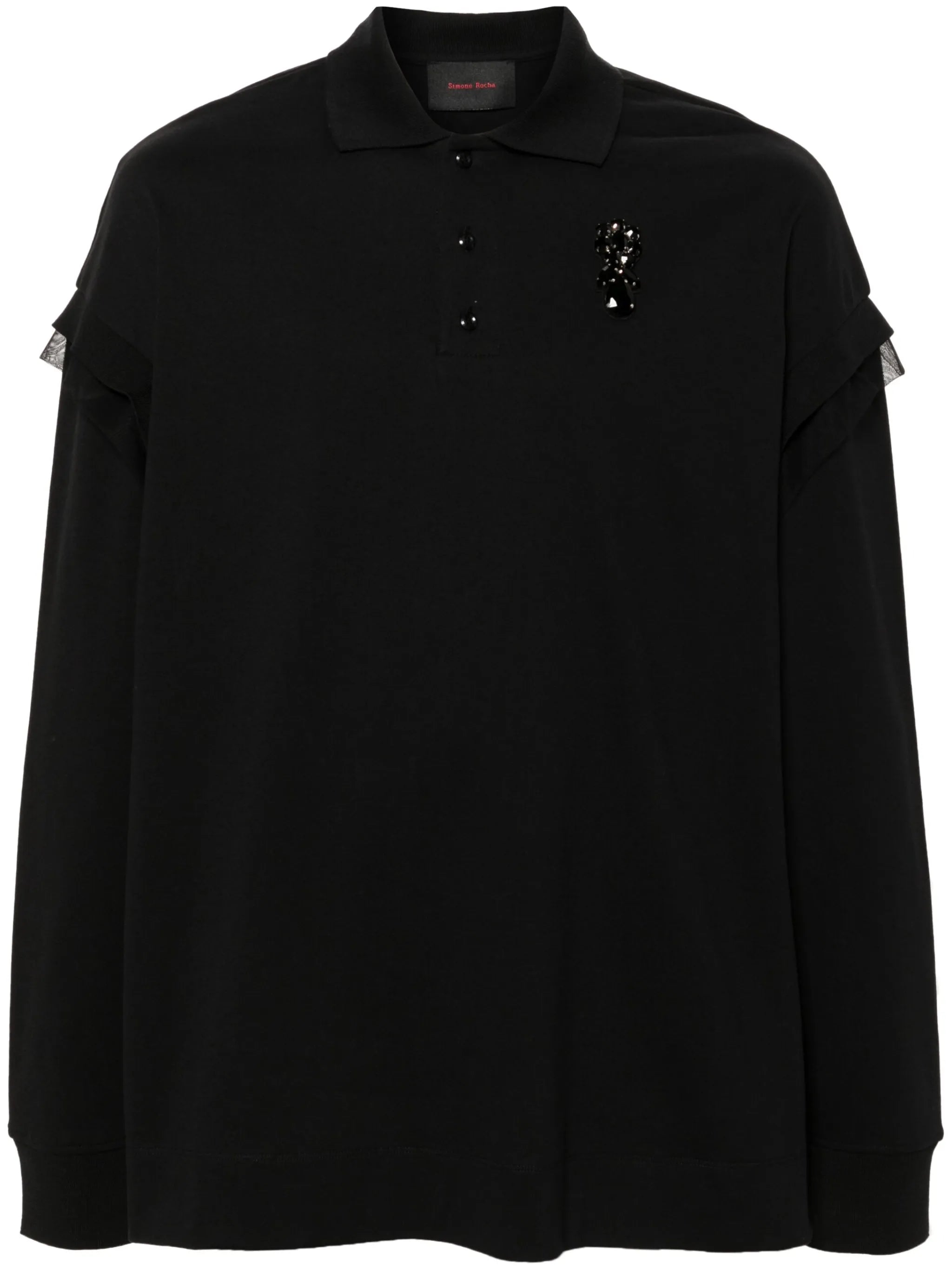 crystal-embellished cotton polo shirt