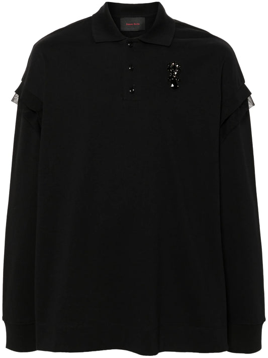 crystal-embellished cotton polo shirt