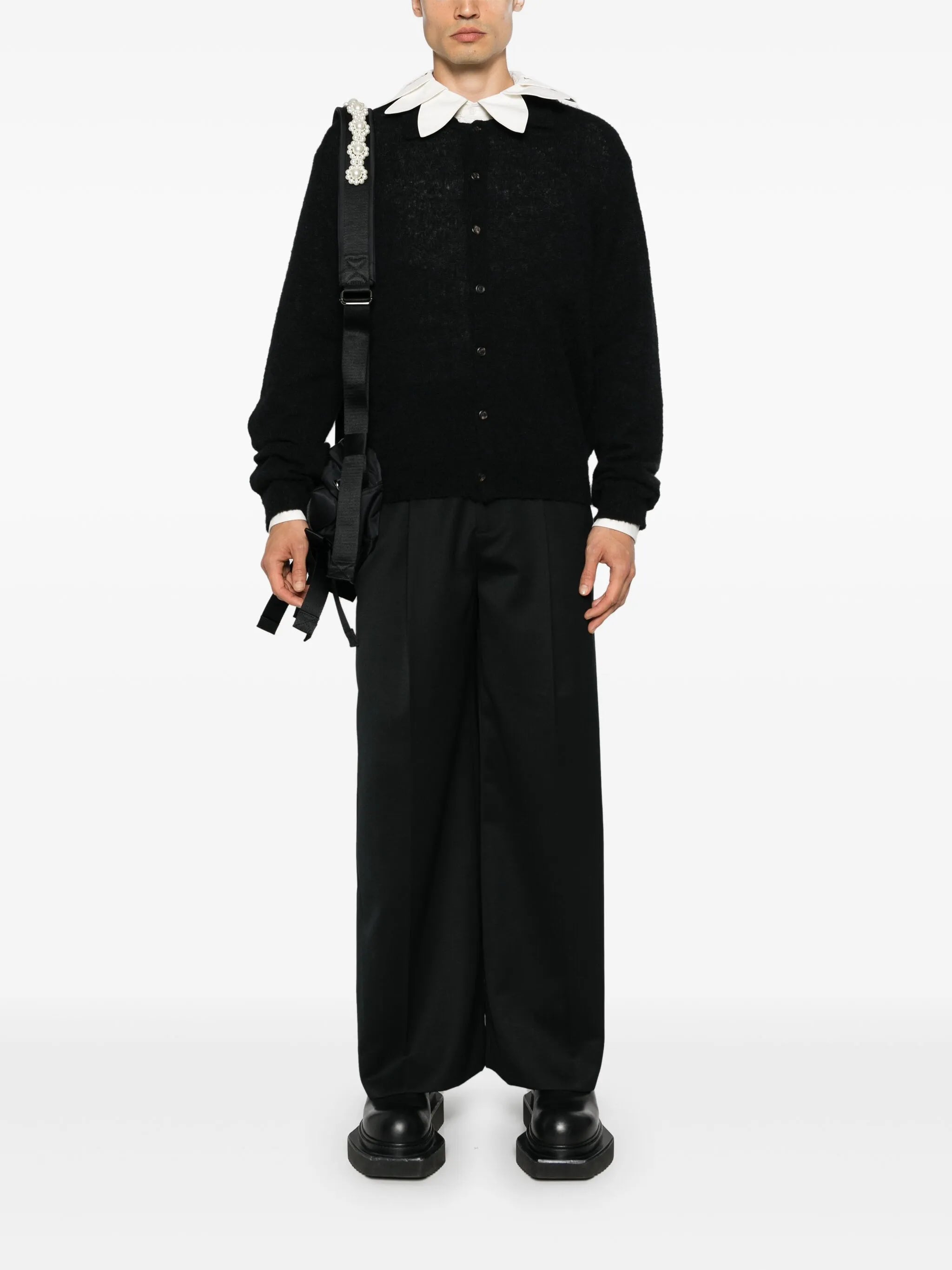 pleated wide trousers