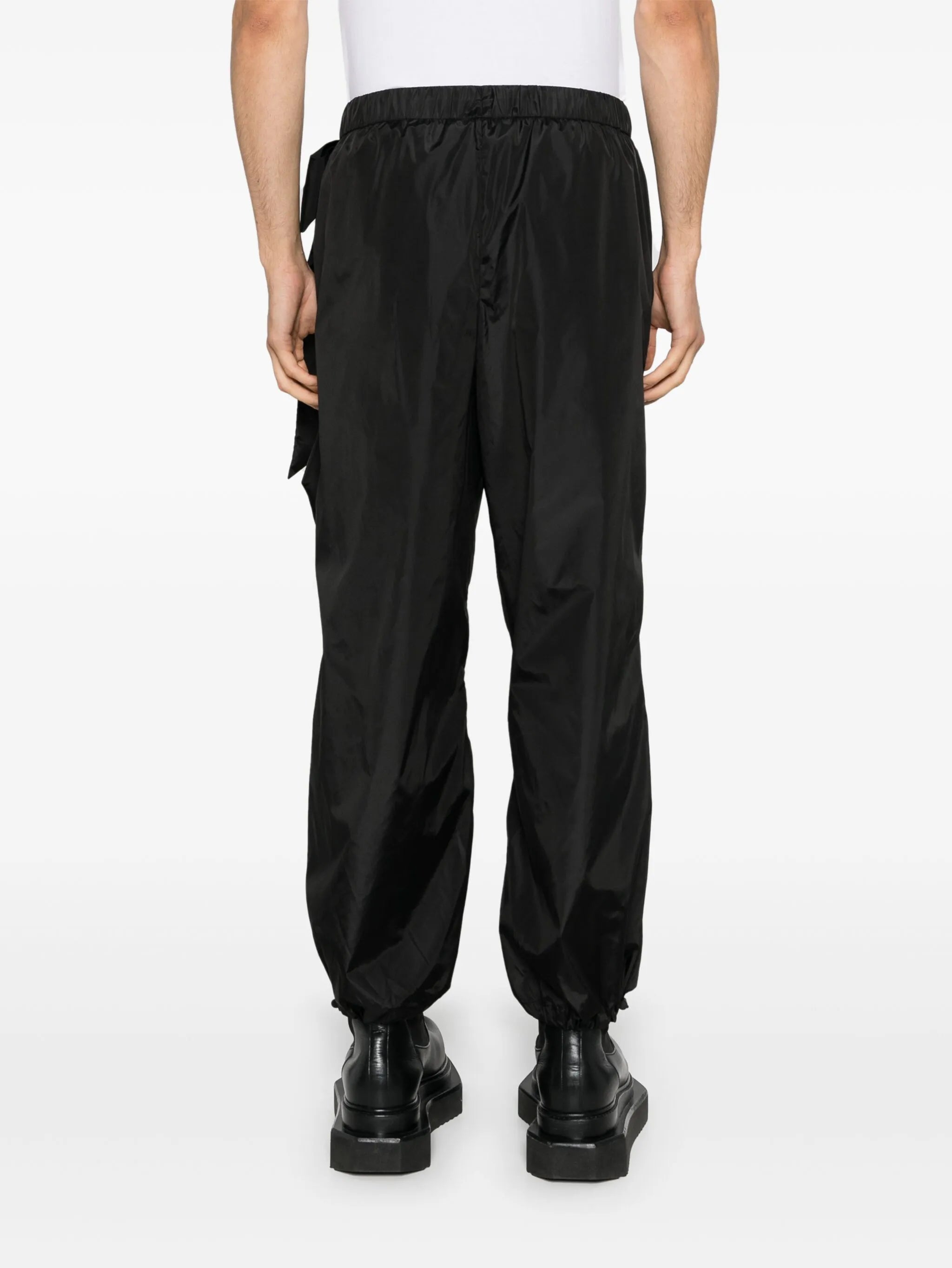 oversized-bow tapered trousers