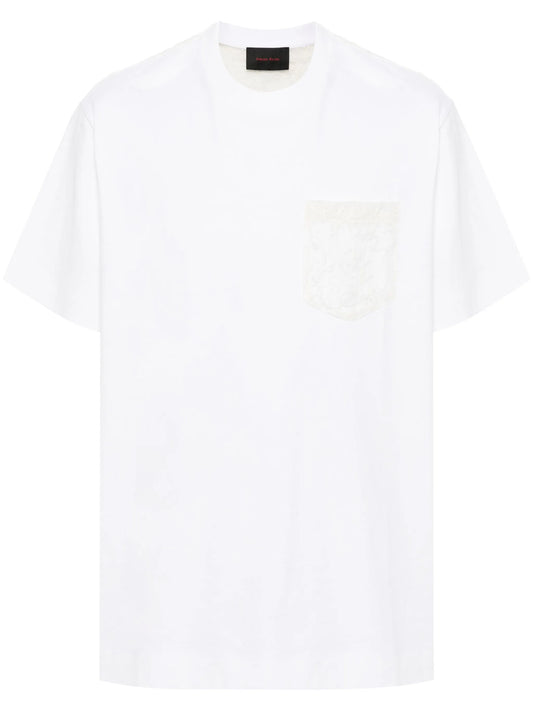 sheer lace-panel T-shirt