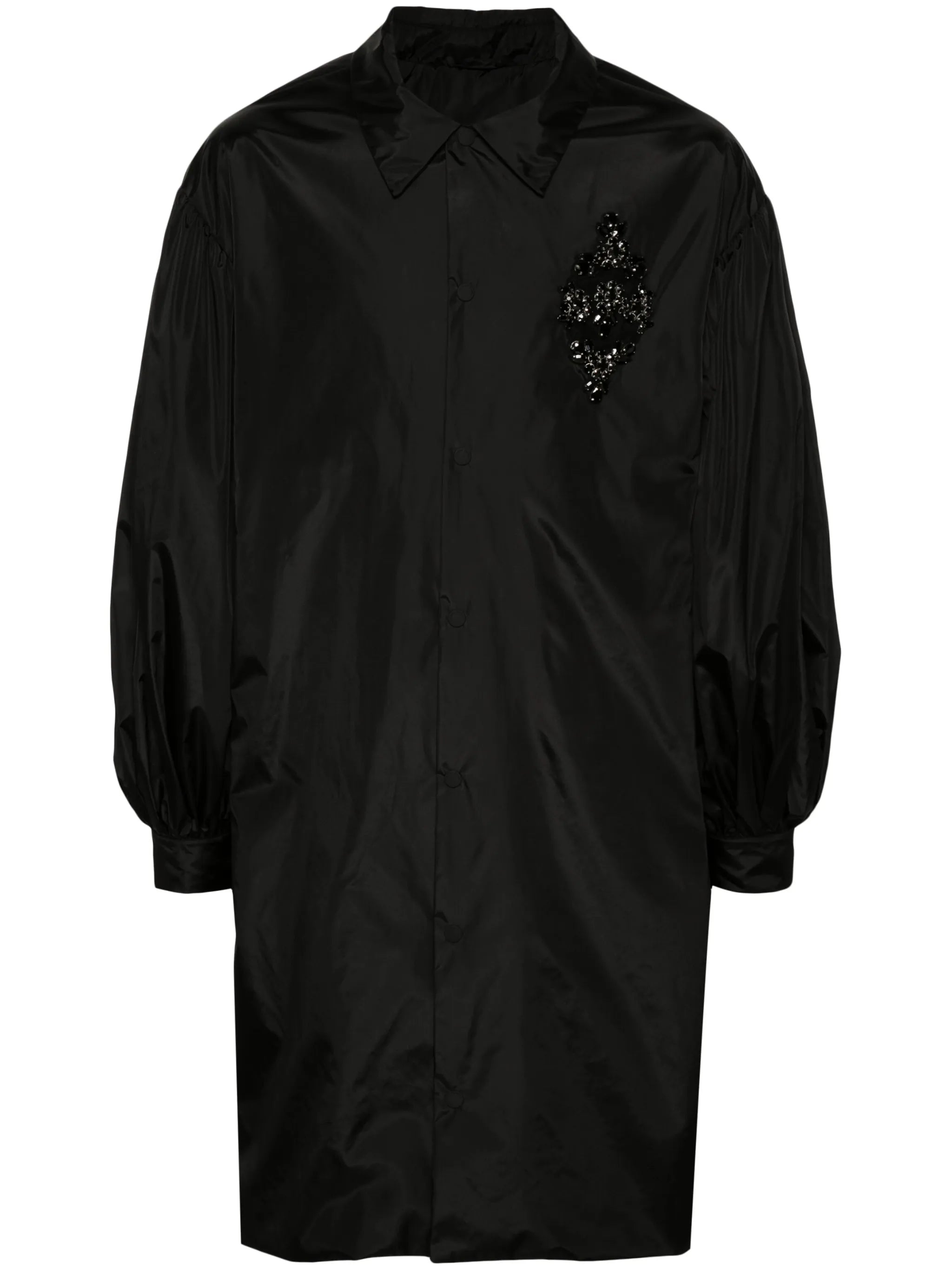 crystal-appliqué midi coat
