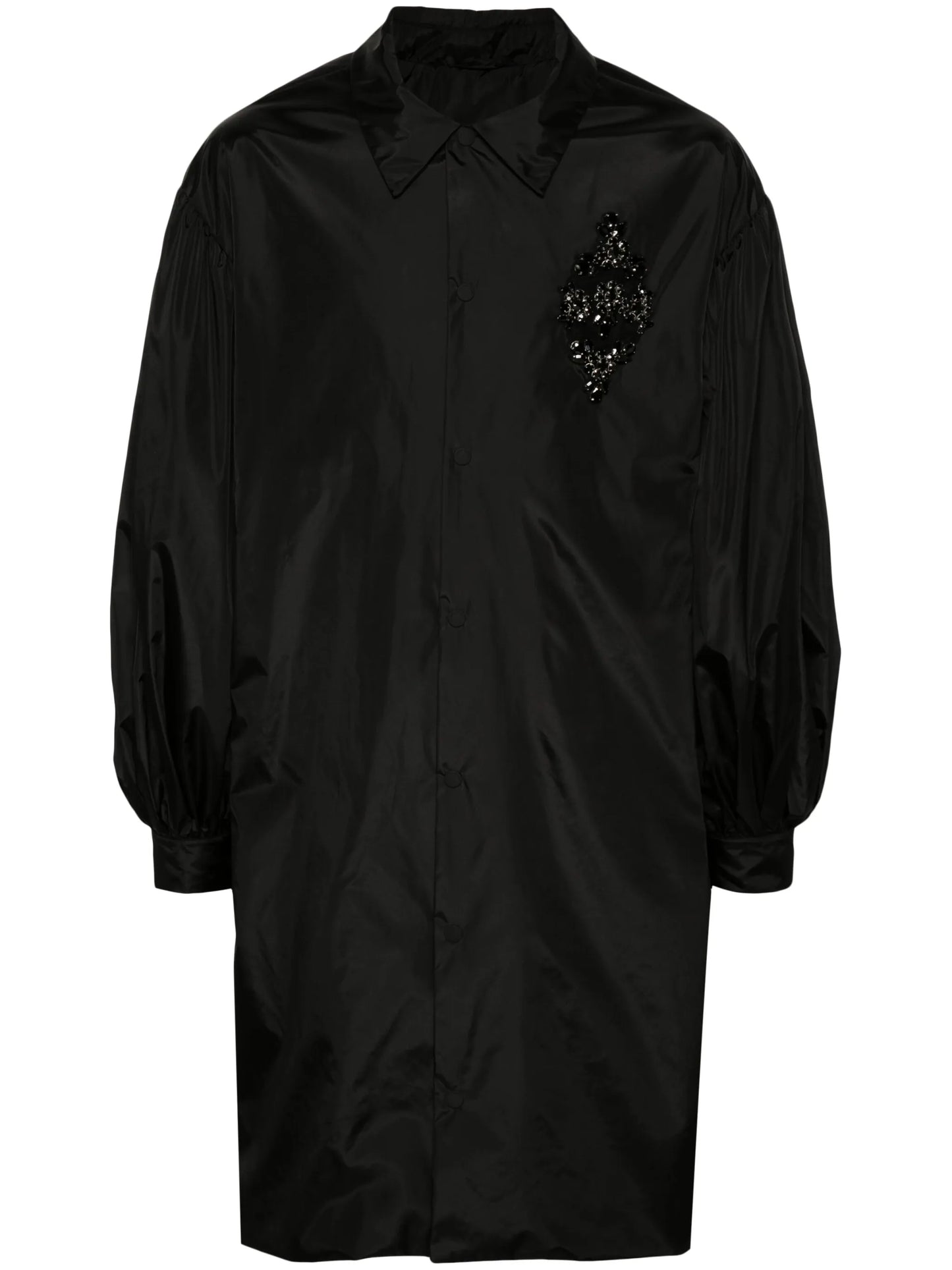 crystal-appliqué midi coat