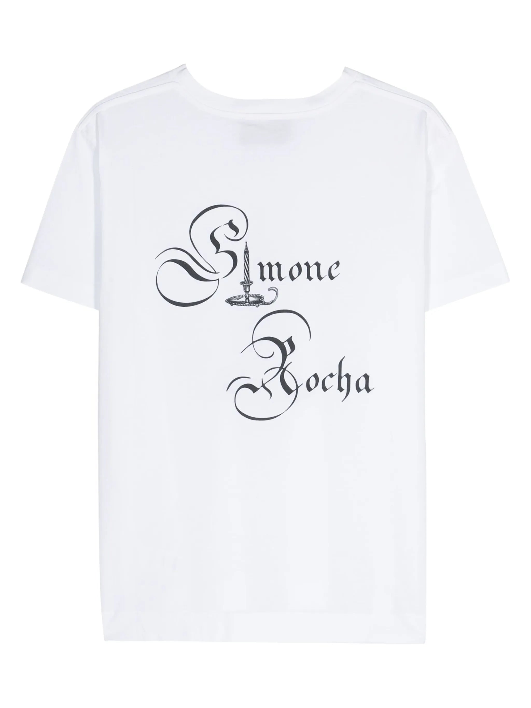 candle-print cotton T-shirt