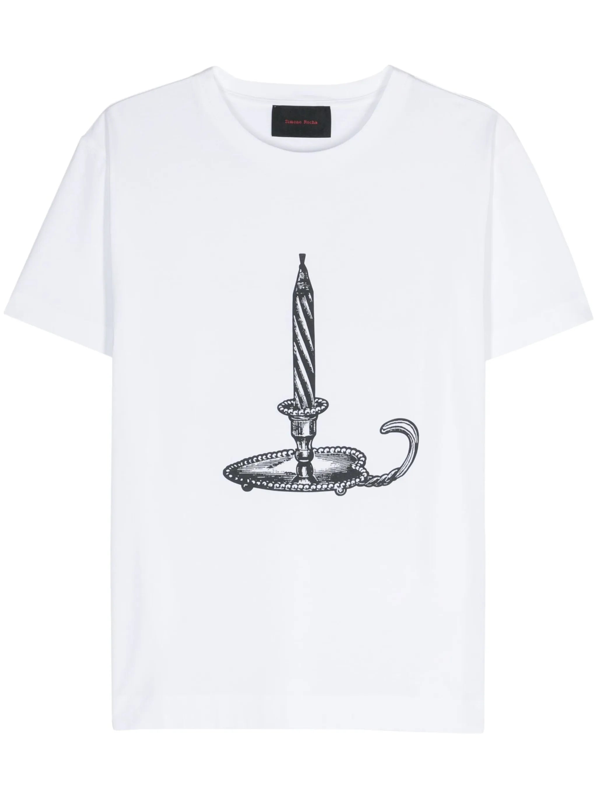 candle-print cotton T-shirt