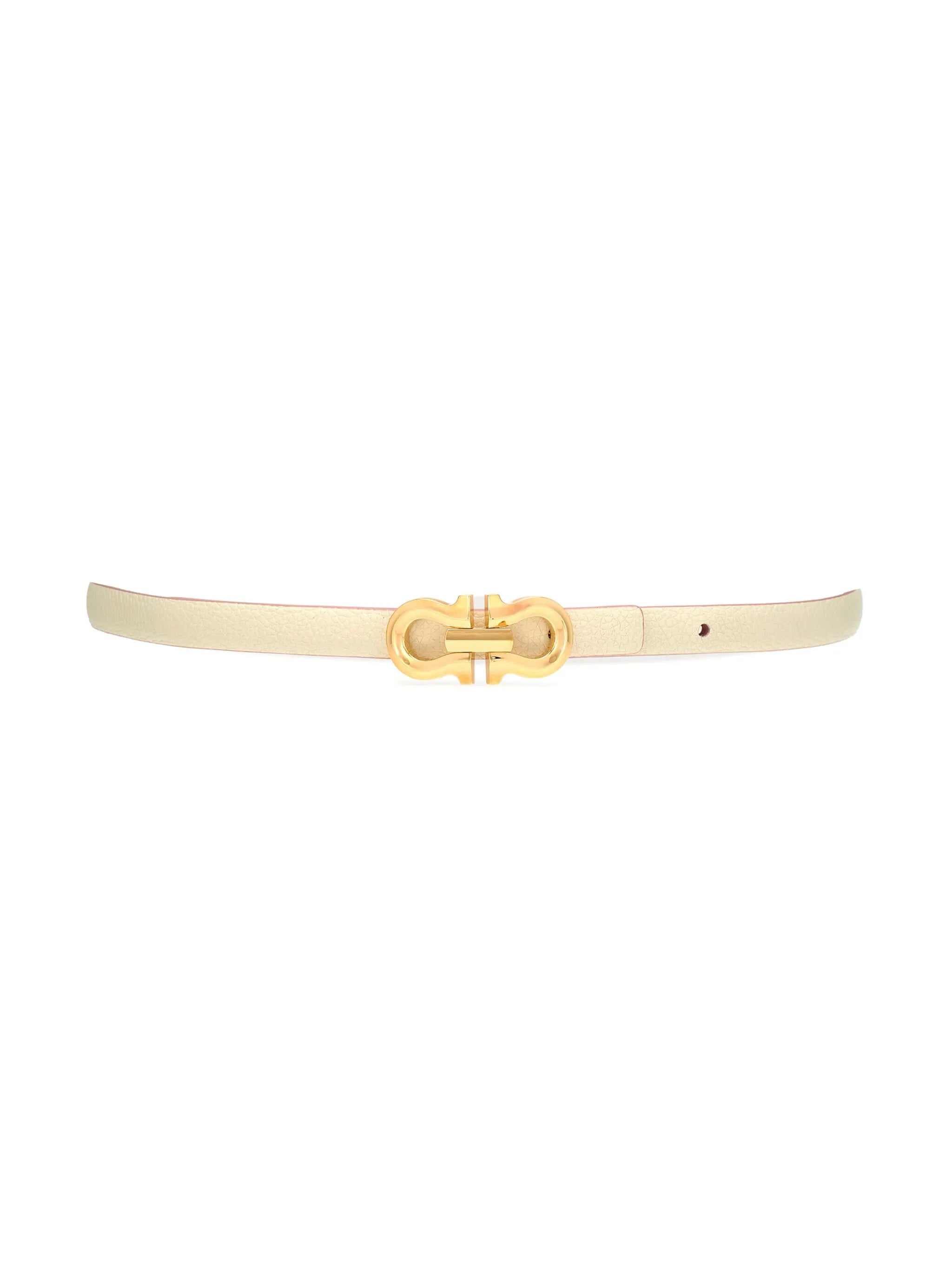 reversible Gancini-buckle belt