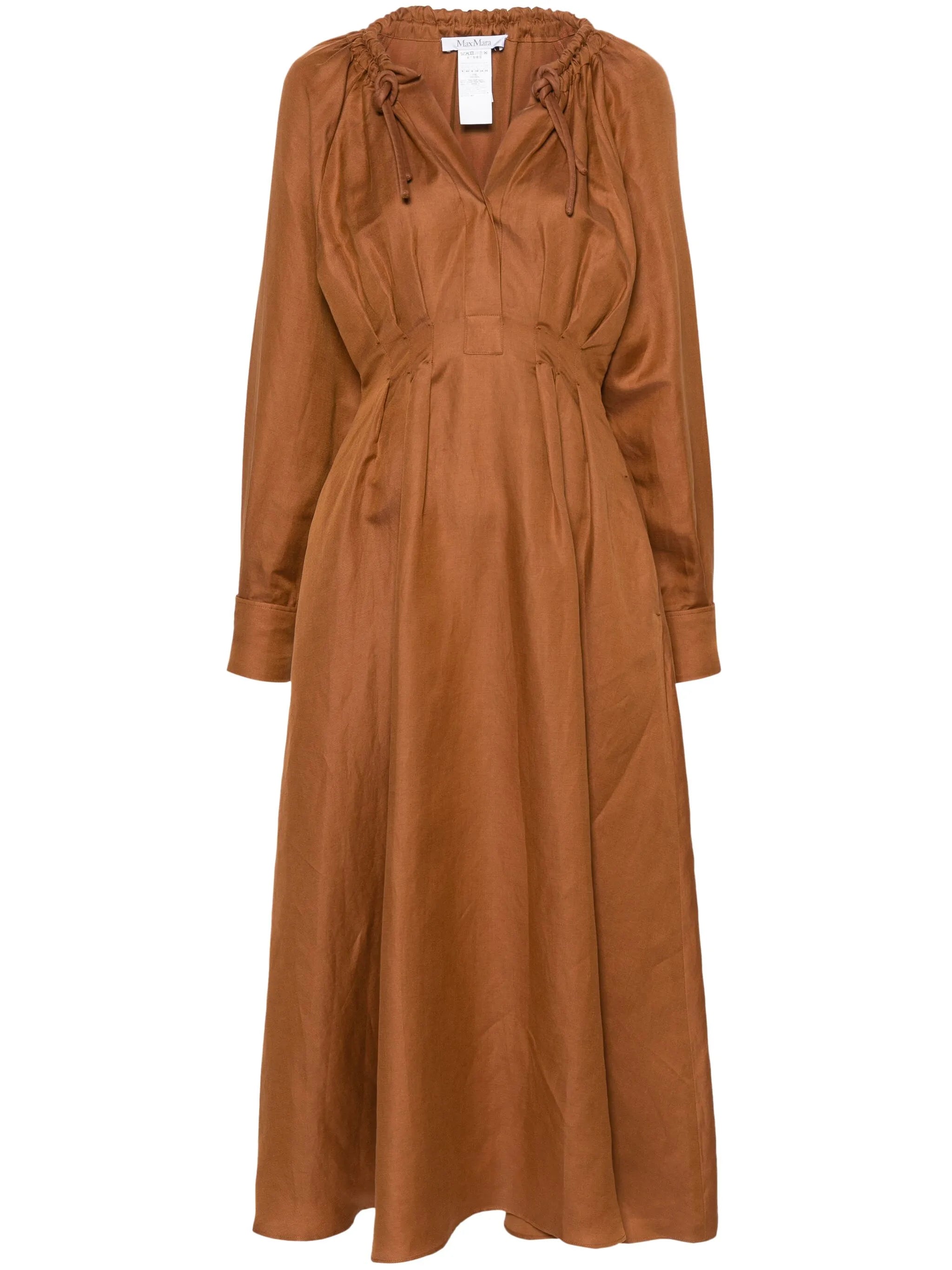 inverted-pleats midi dress