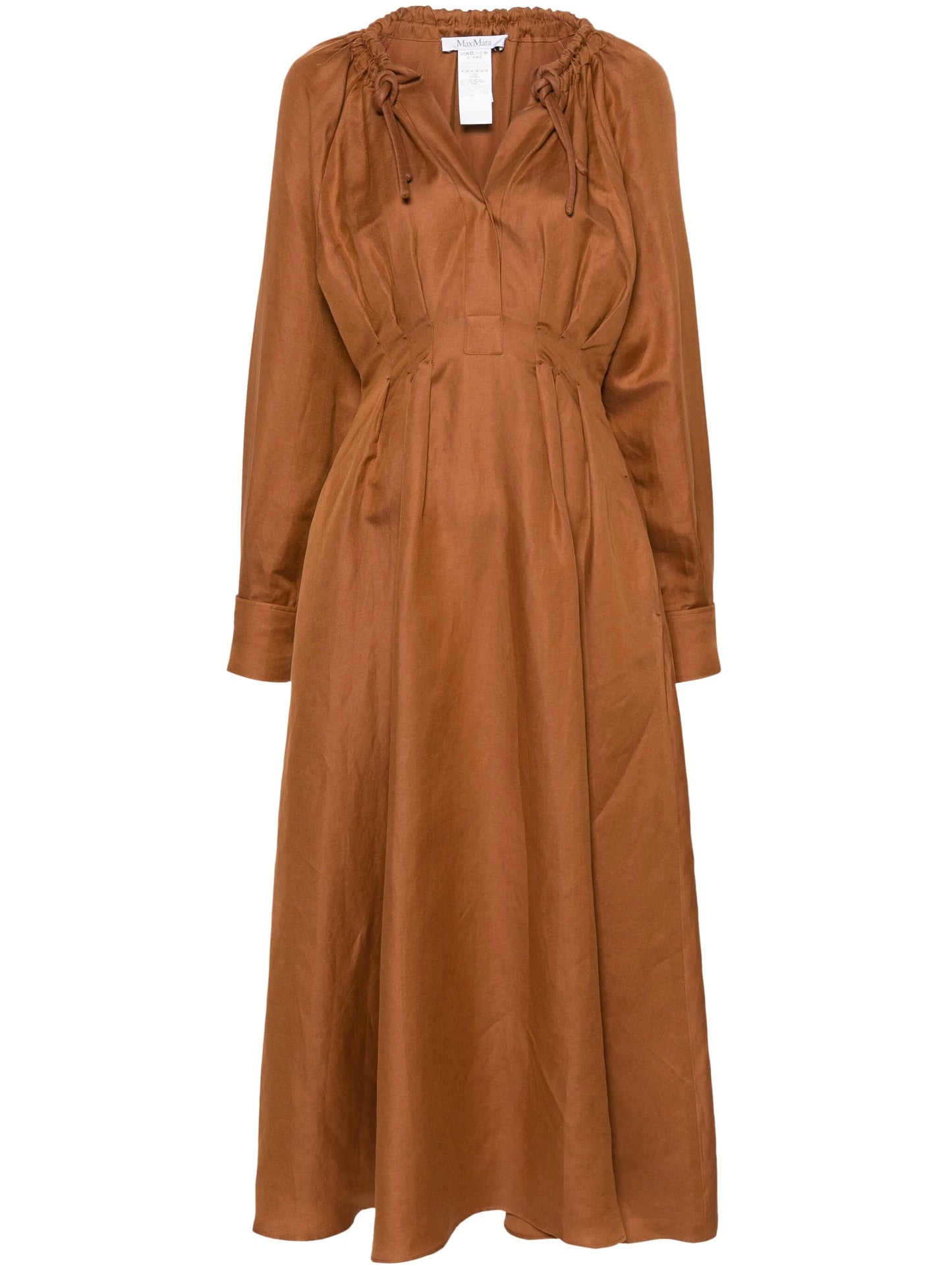 inverted-pleats midi dress