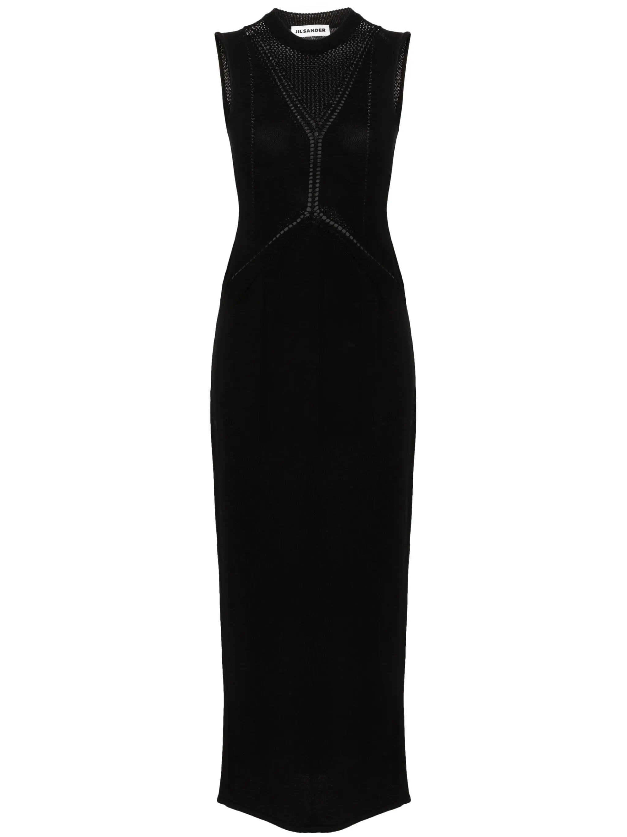 crew-neck knitted maxi dress