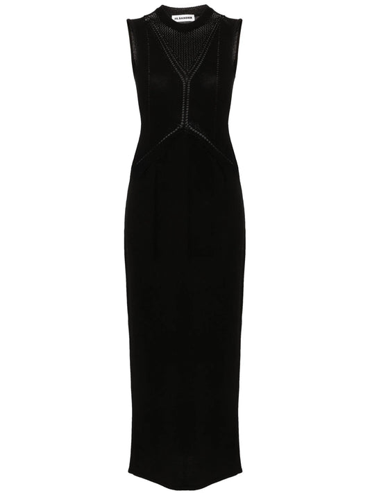 crew-neck knitted maxi dress