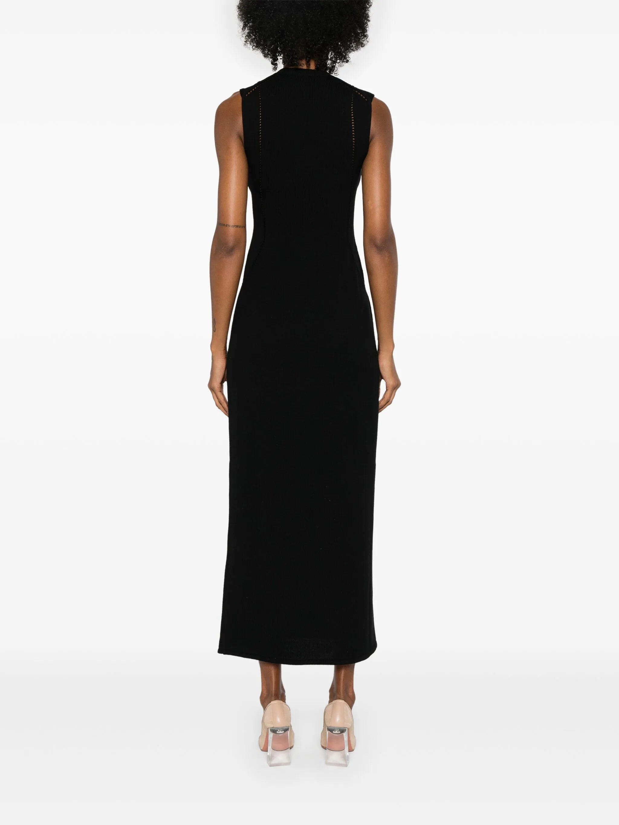 crew-neck knitted maxi dress