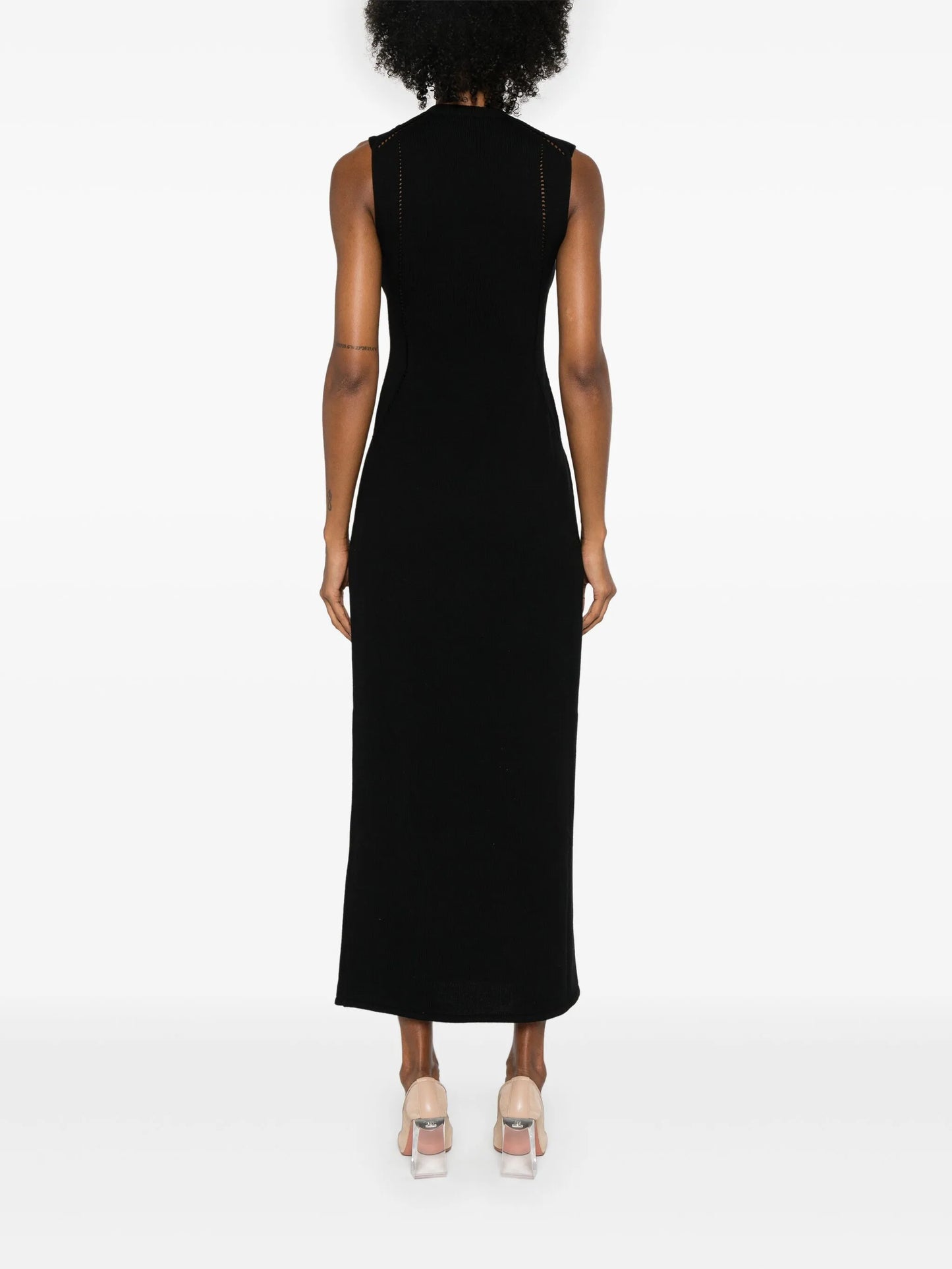 crew-neck knitted maxi dress