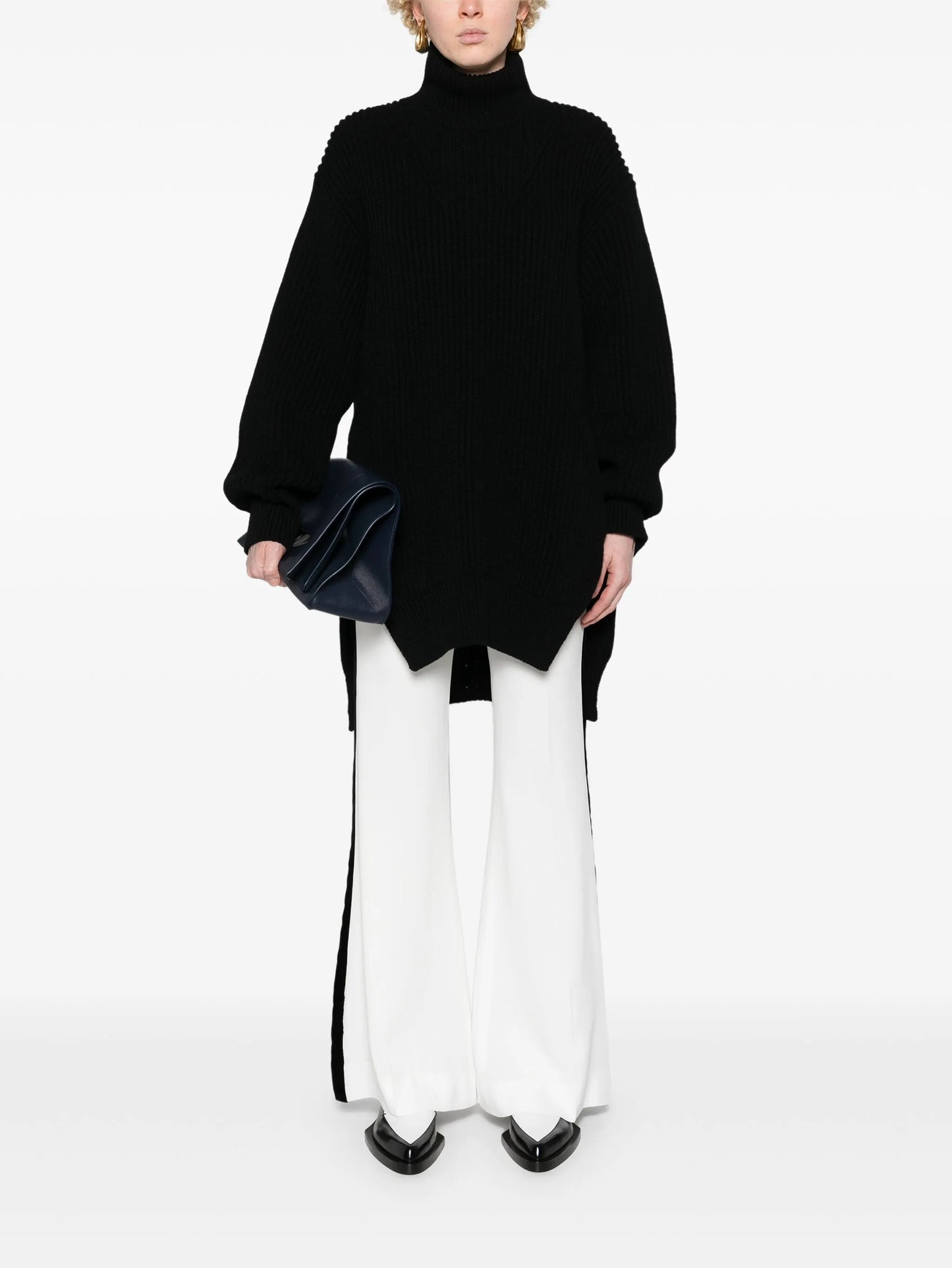 chunky-ribbed wool jumper