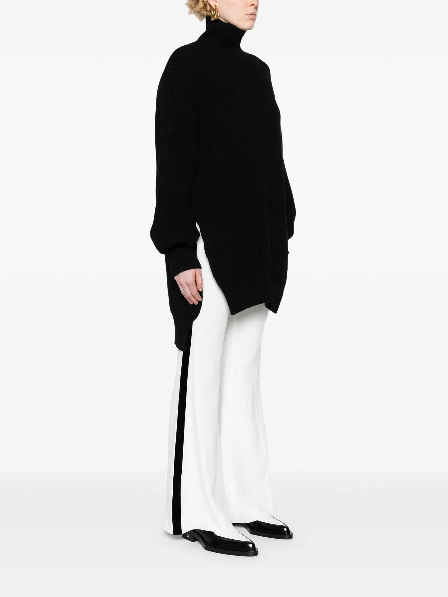 chunky-ribbed wool jumper