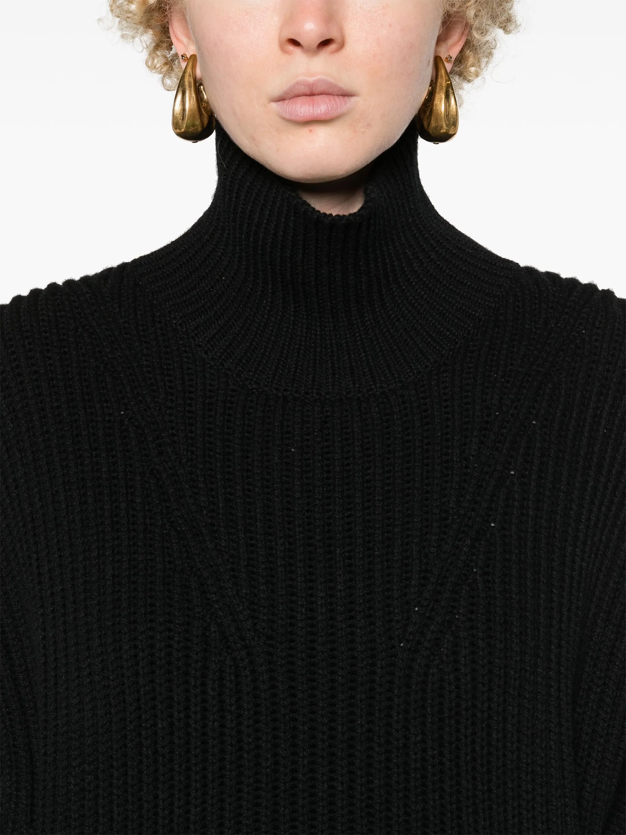 chunky-ribbed wool jumper