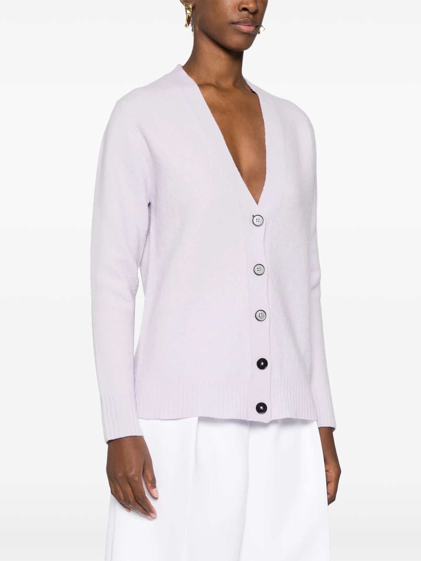 V-neck wool cardigan
