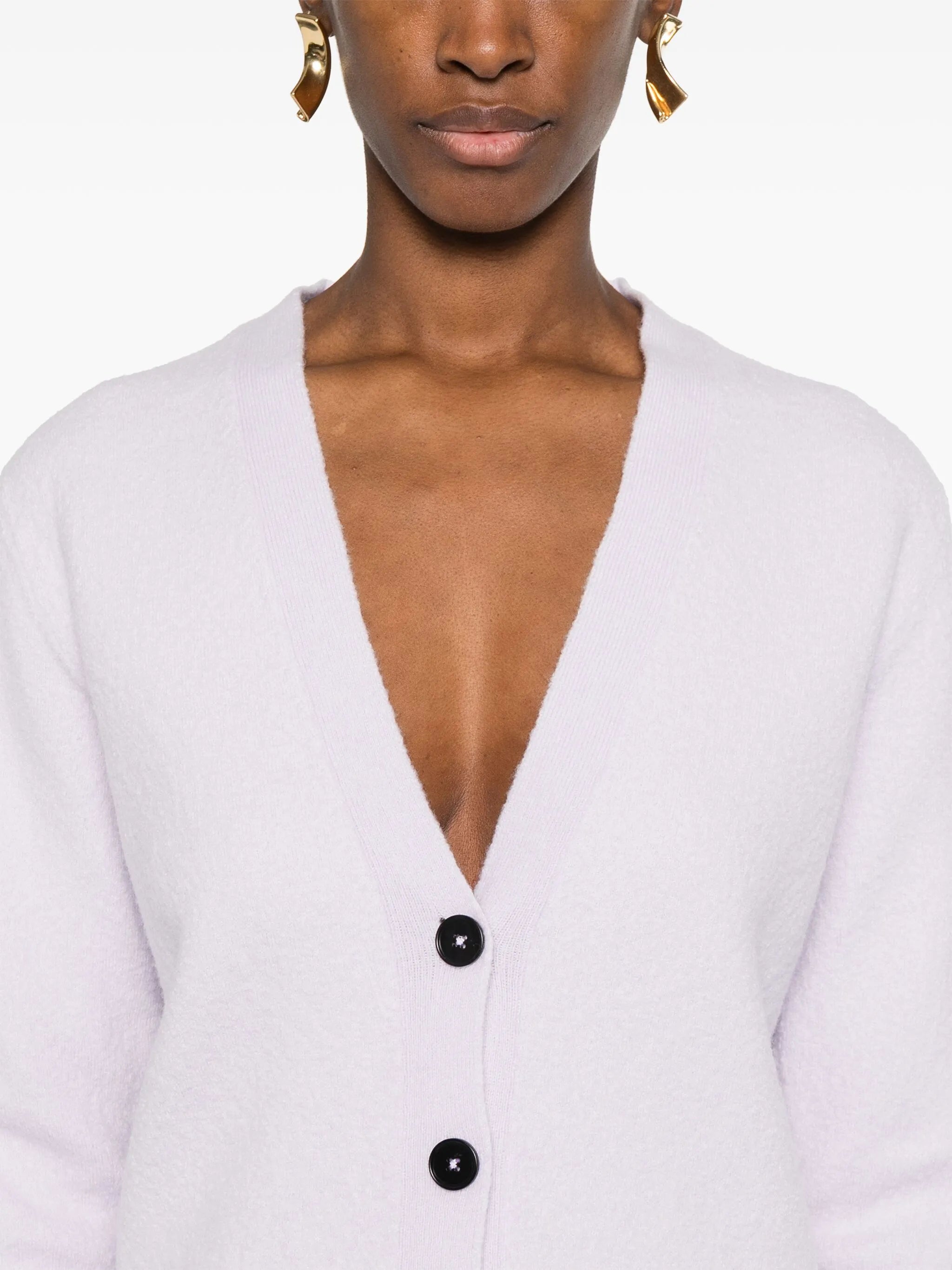 V-neck wool cardigan