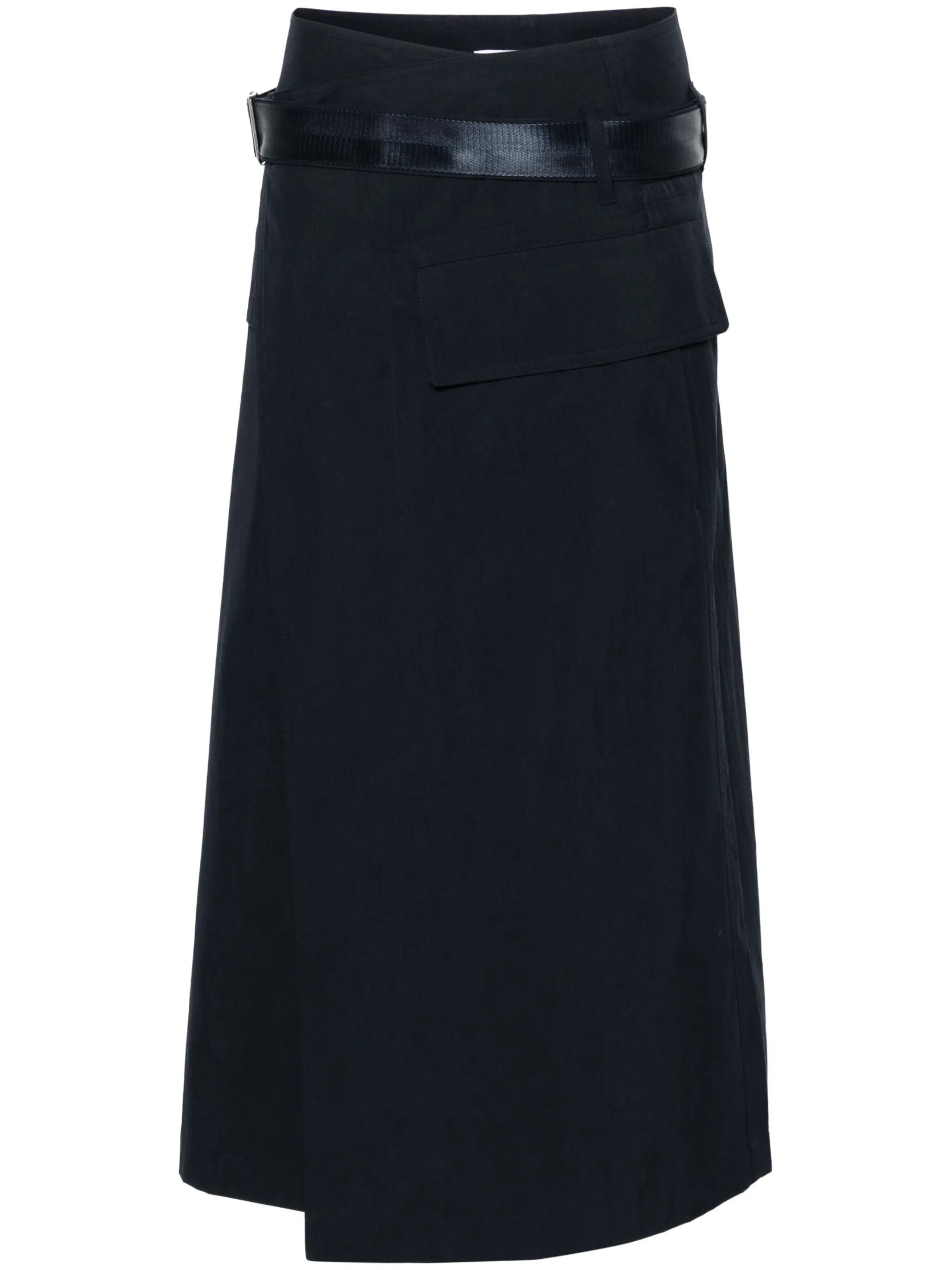 wrap midi skirt