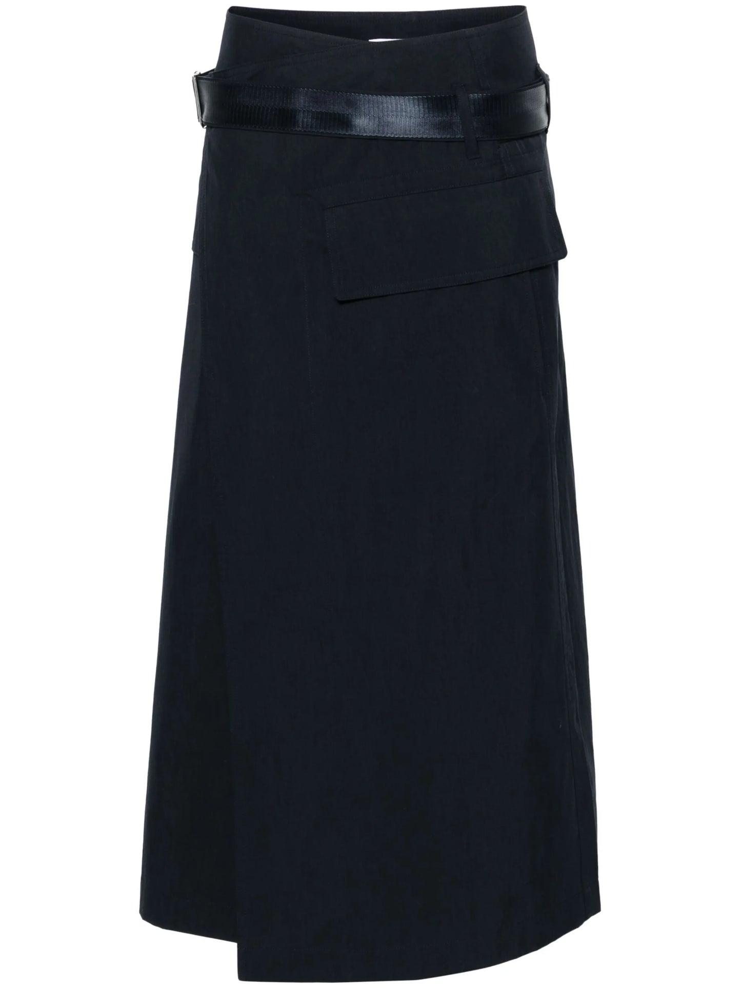 wrap midi skirt