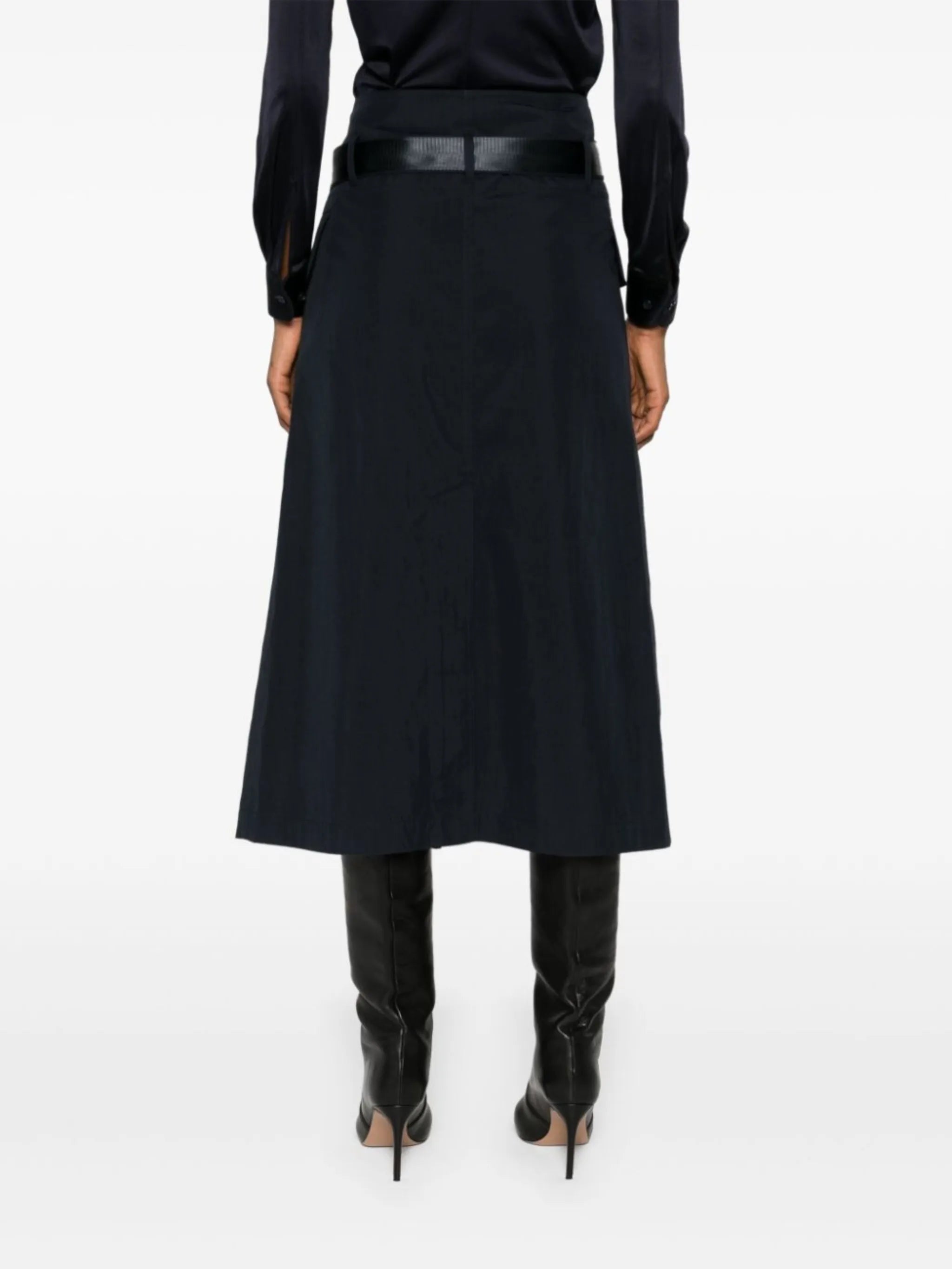 wrap midi skirt