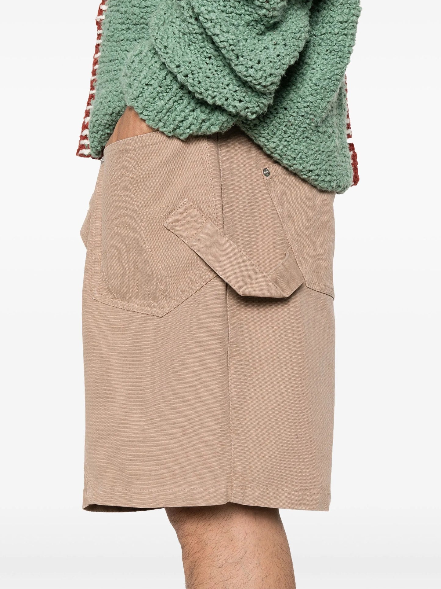 Twisted canvas shorts