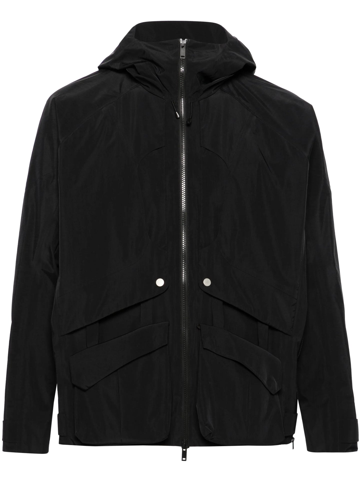 Lobe panelled hooded jacket