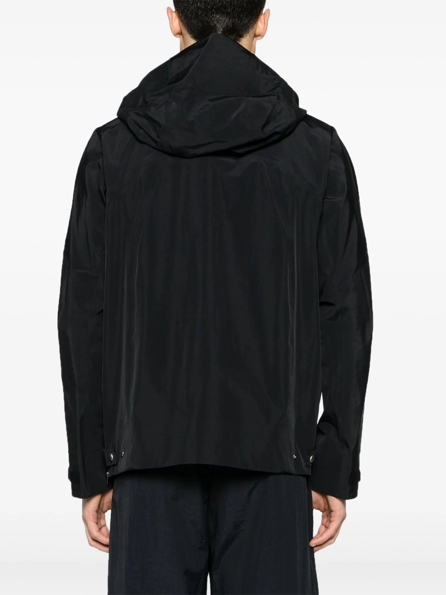 Lobe panelled hooded jacket