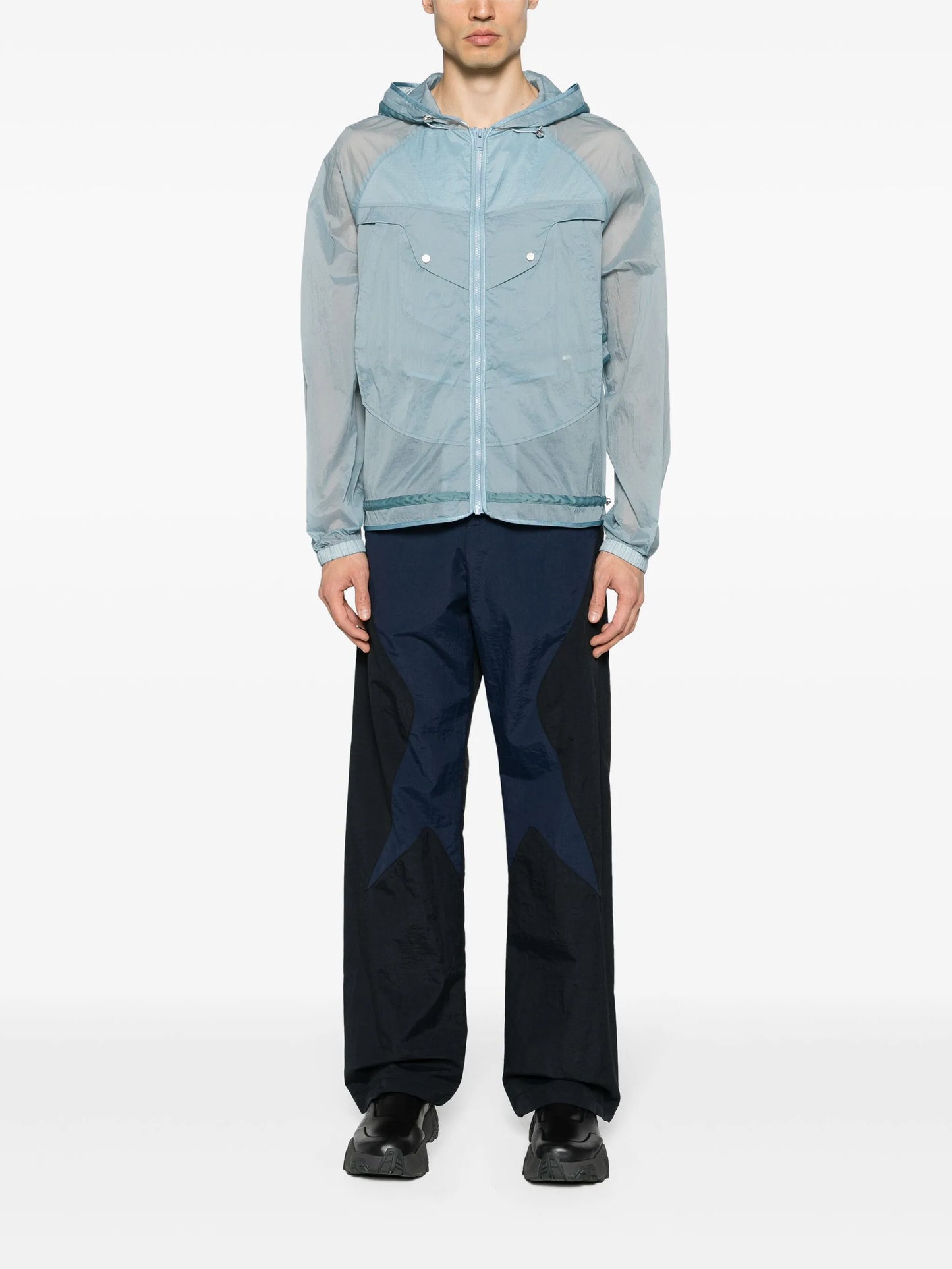 Effloresce panelled hooded jacket