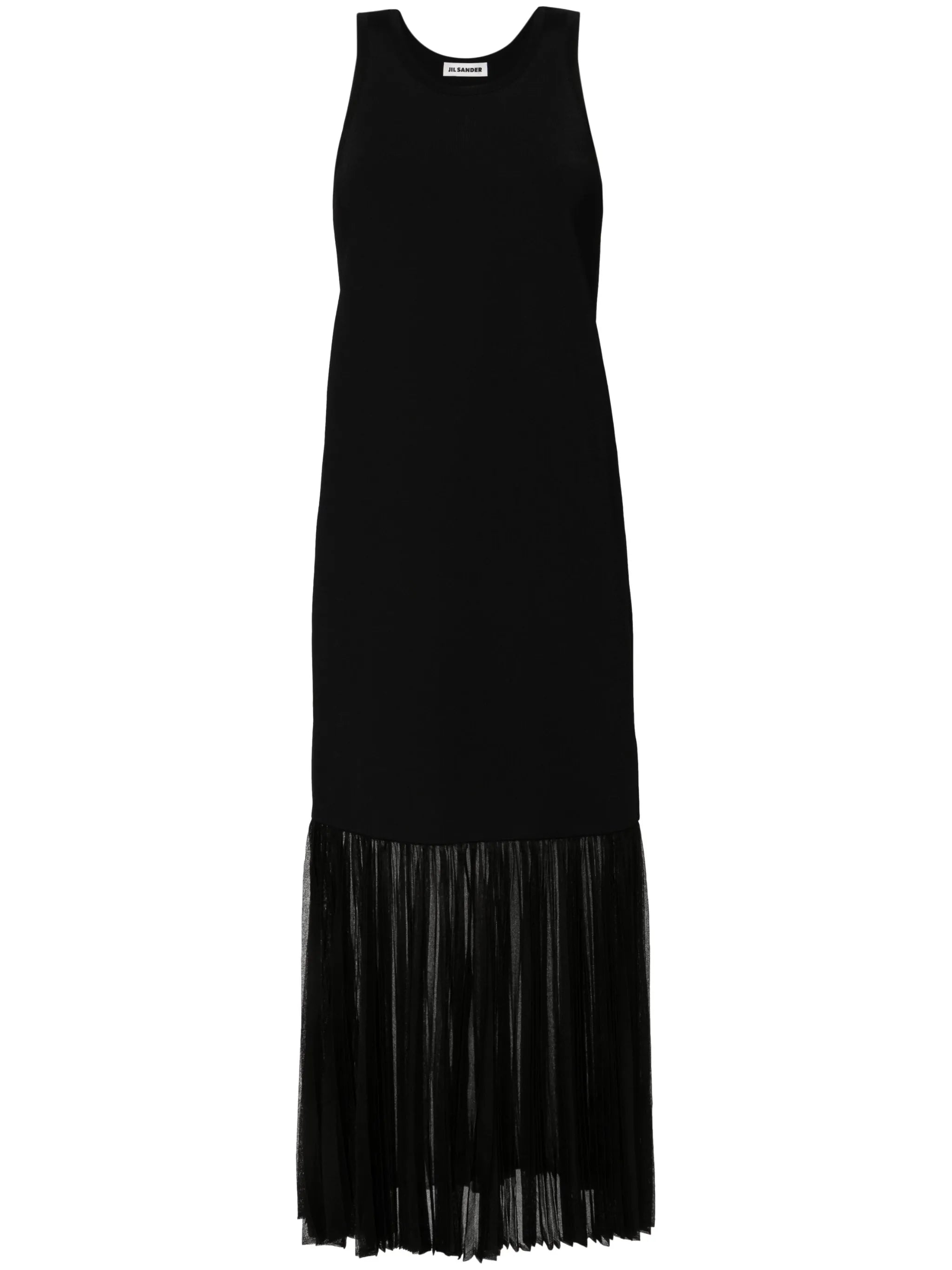plissé-detailed knitted maxi dress