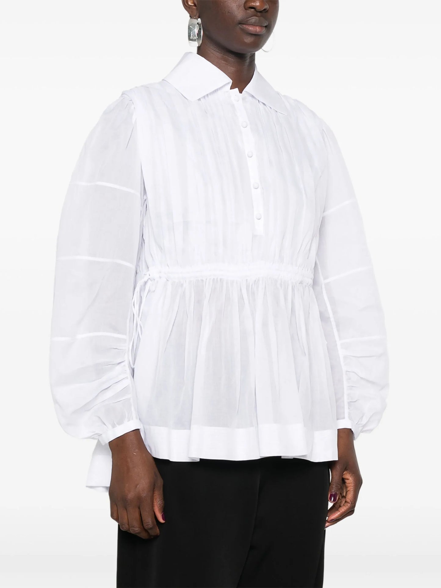 pleated poplin shirt