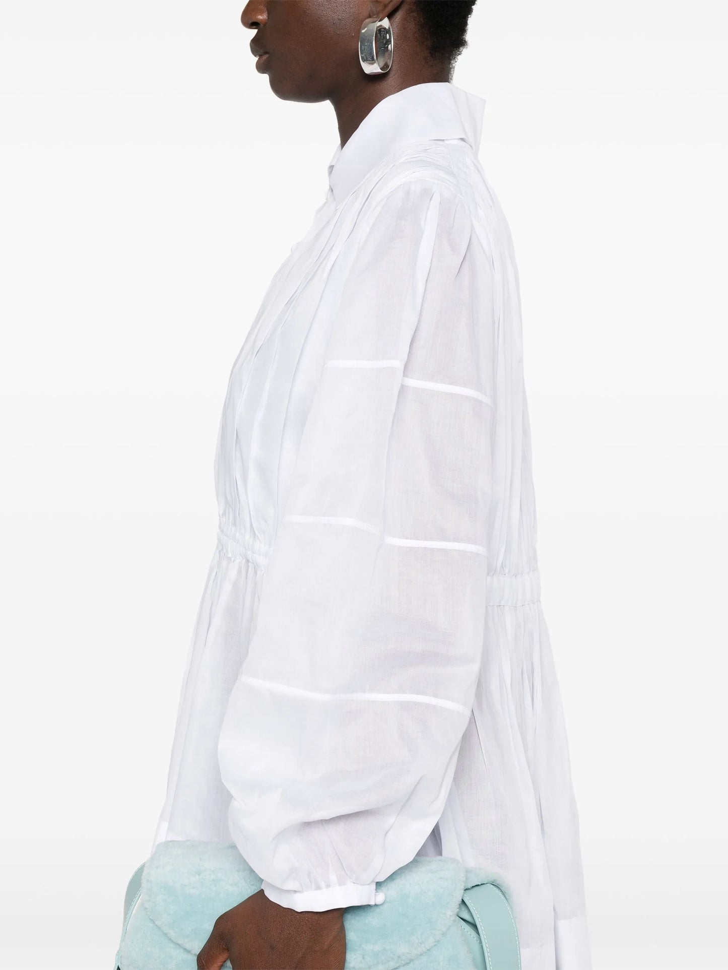 pleated poplin shirt