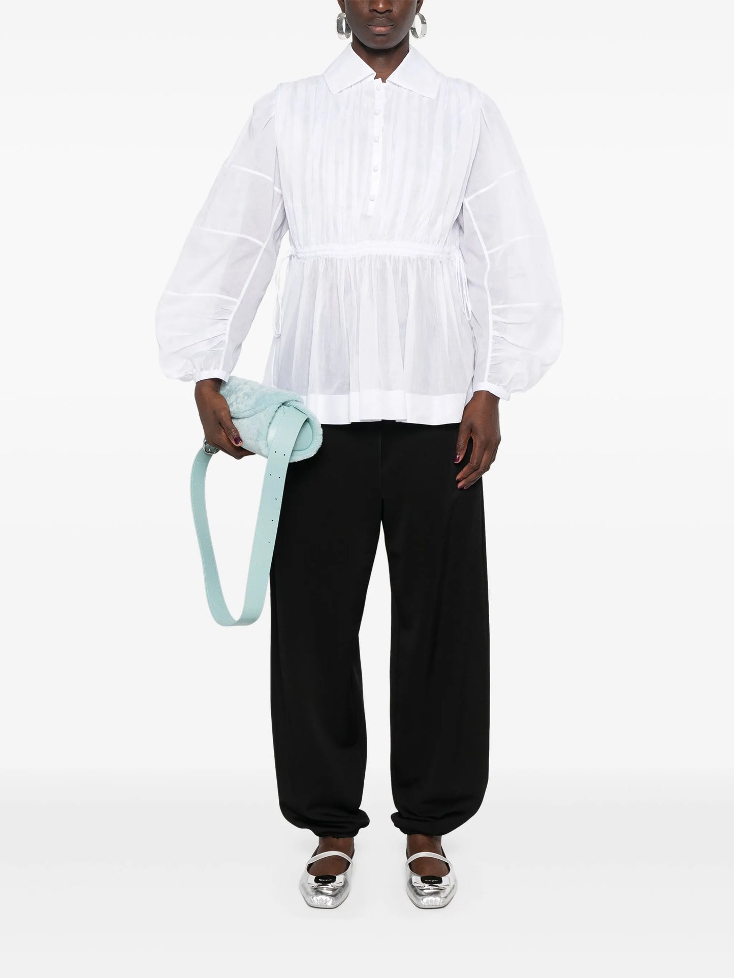 pleated poplin shirt