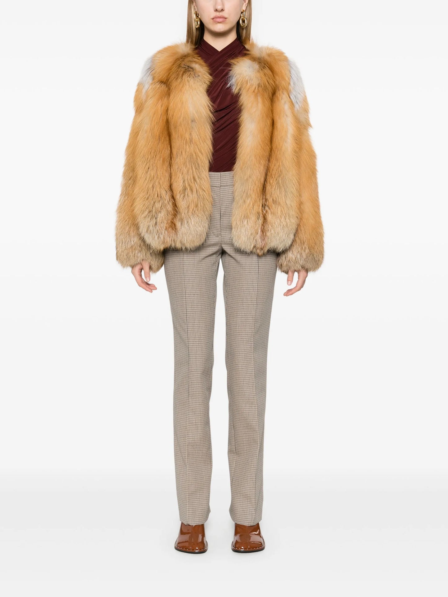 checked tailored trousers