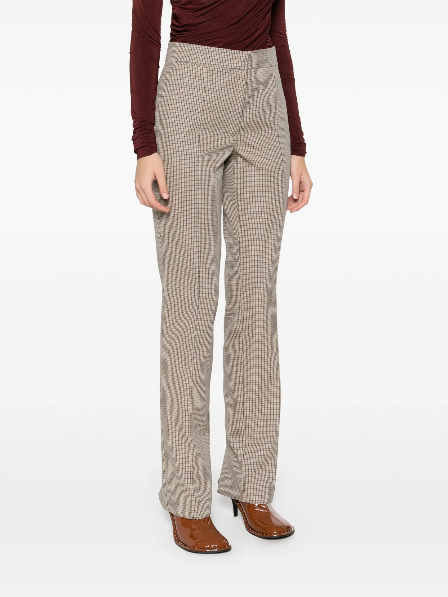 checked tailored trousers