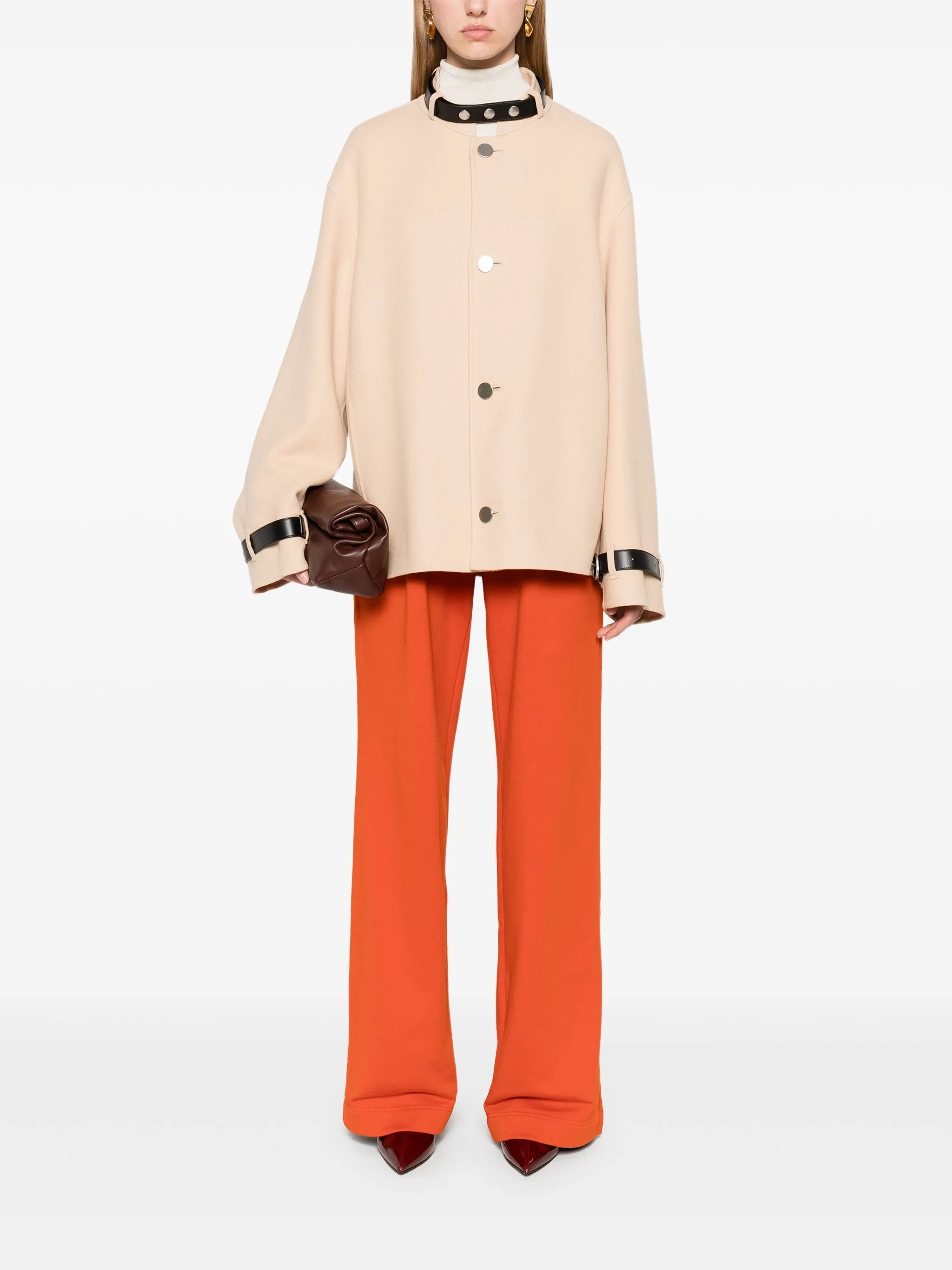 belted-detailed coat