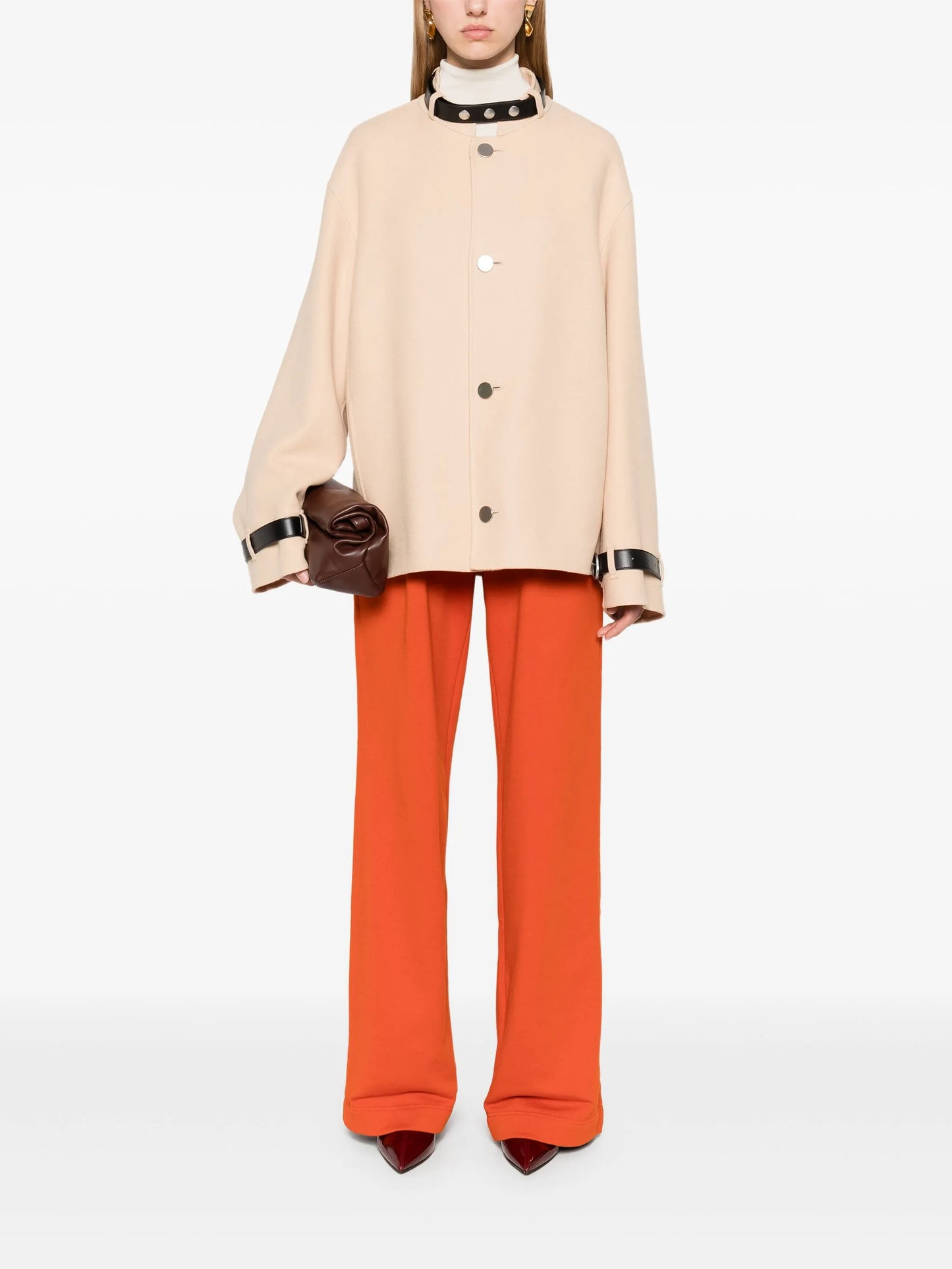 belted-detailed coat