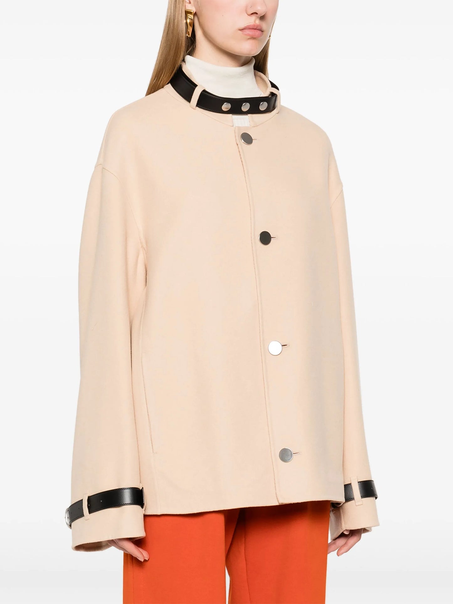 belted-detailed coat