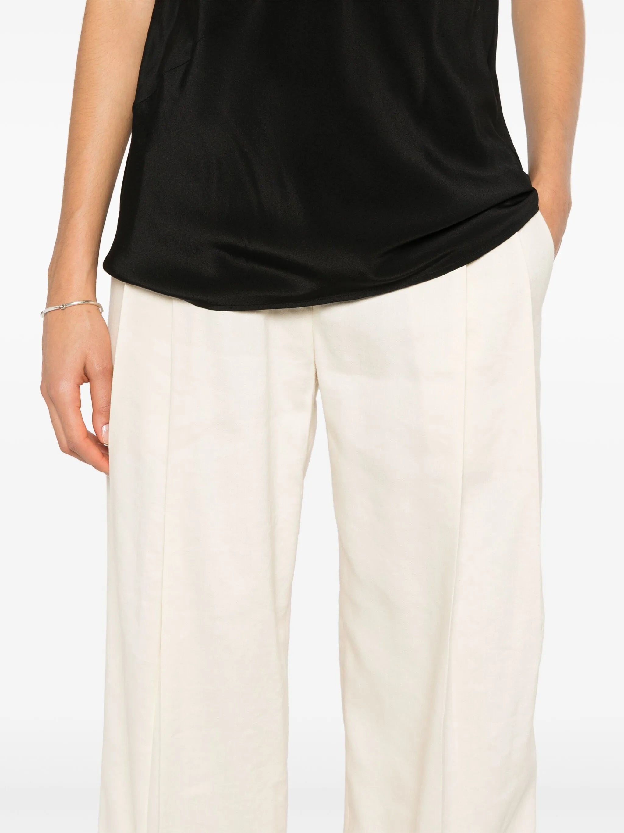 pleated wide-leg trousers