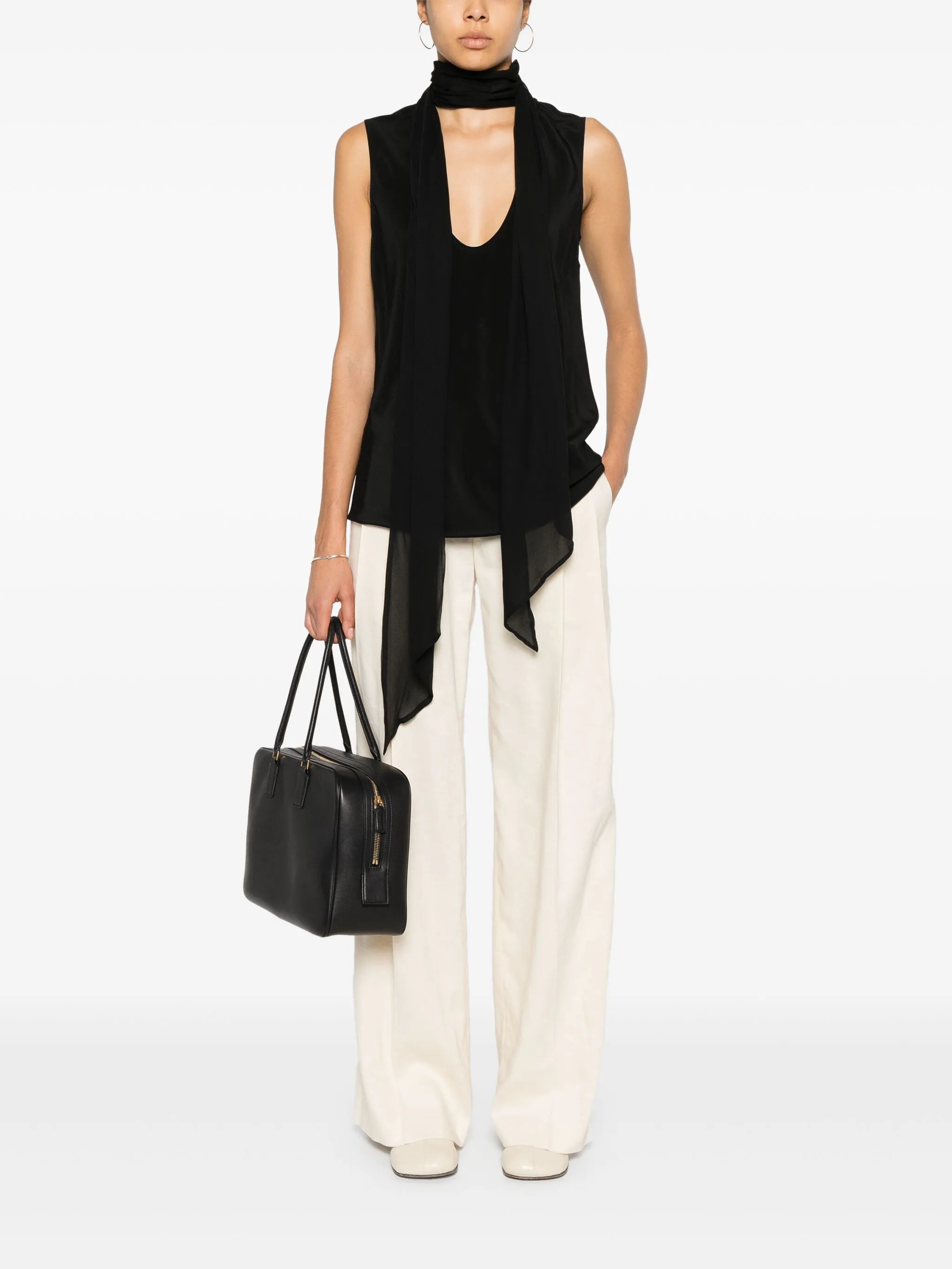 pleated wide-leg trousers