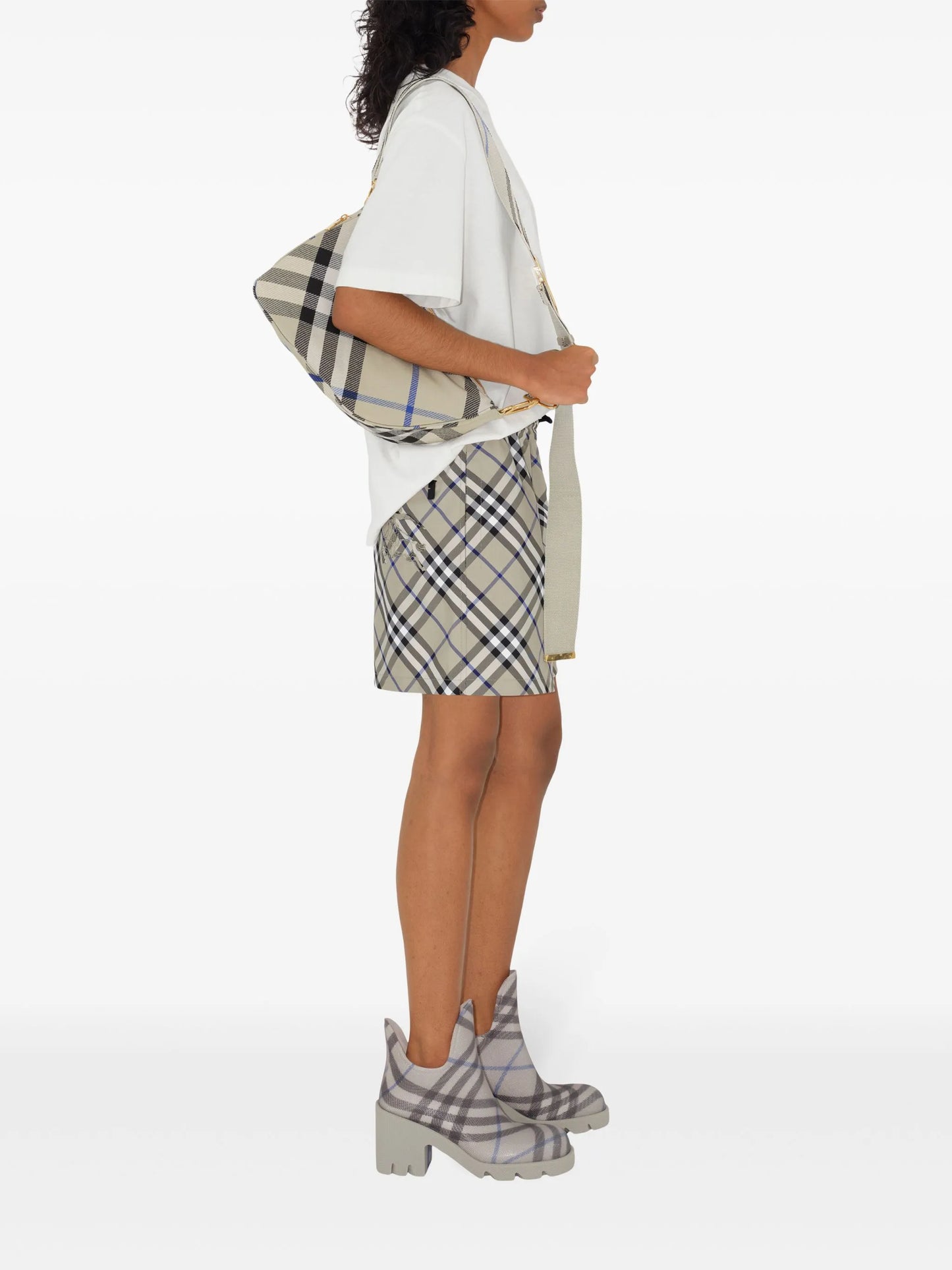 medium Shield checkered shoulder bag