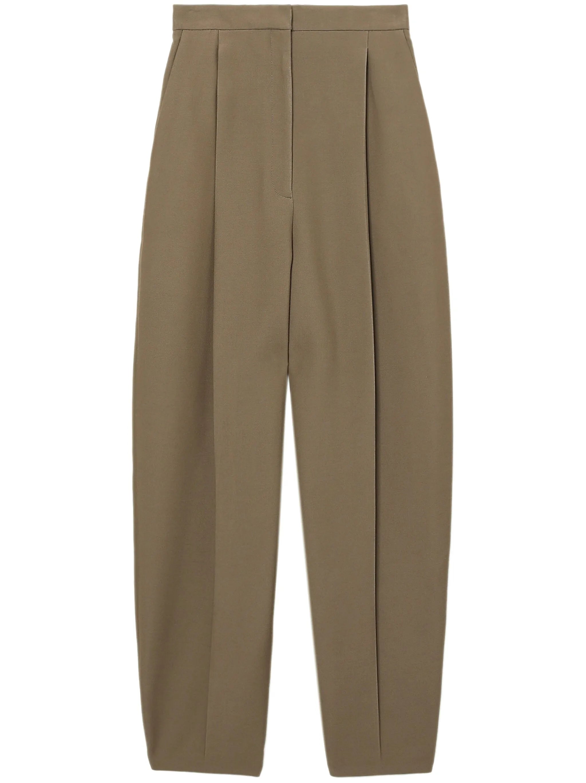 pleat-detail tapered trousers