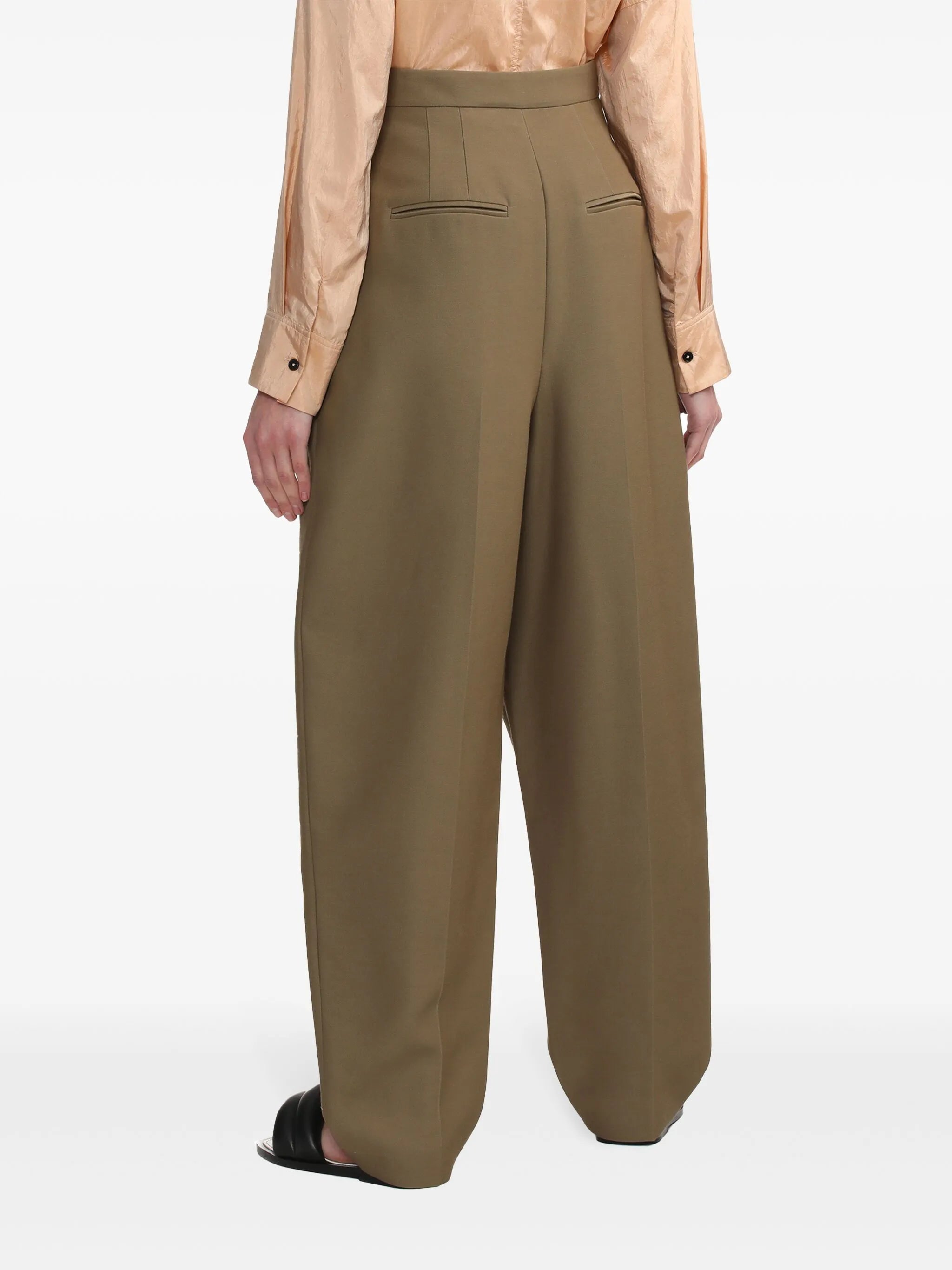 pleat-detail tapered trousers