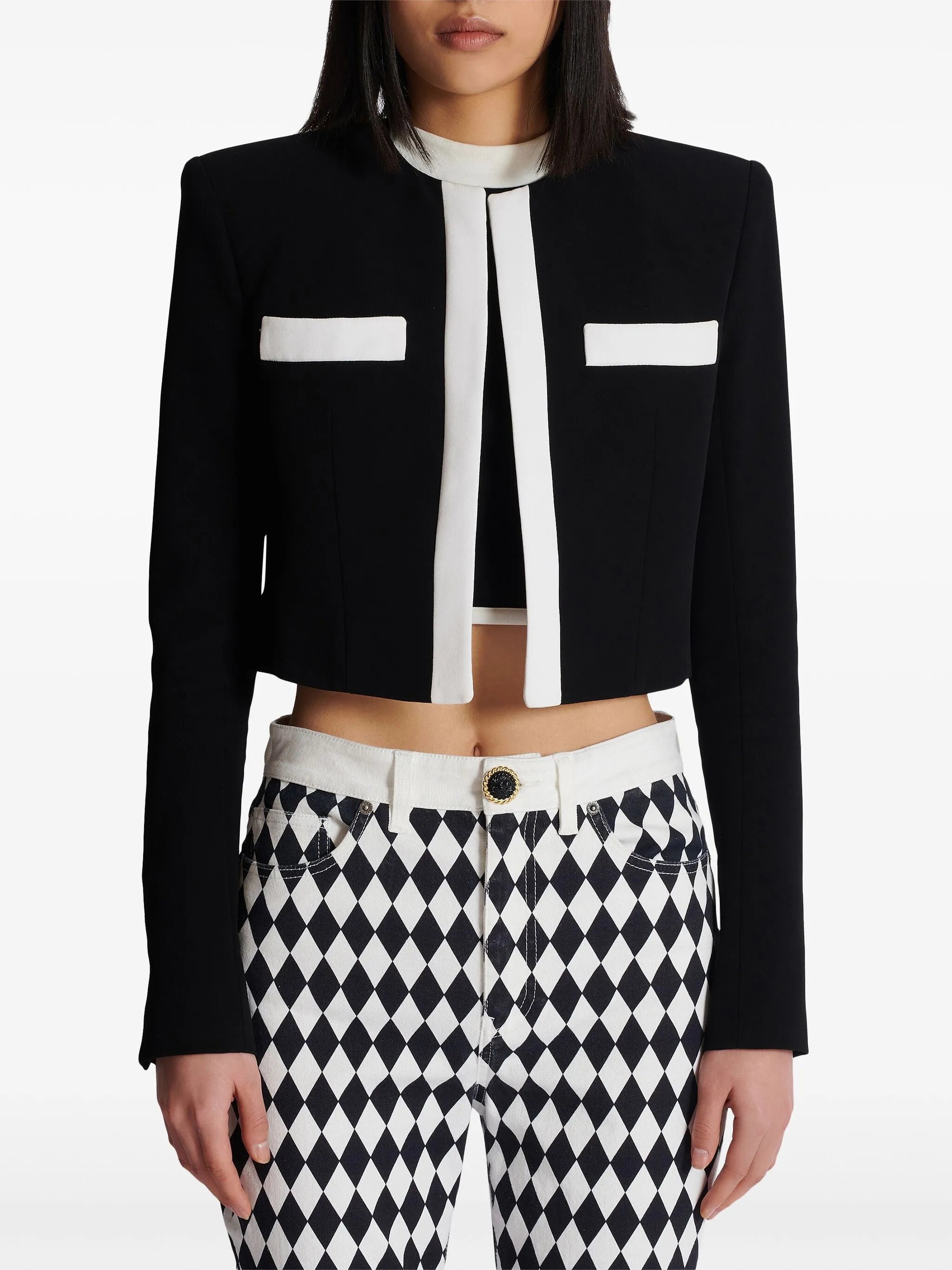 Spencer crepe cropped jacket