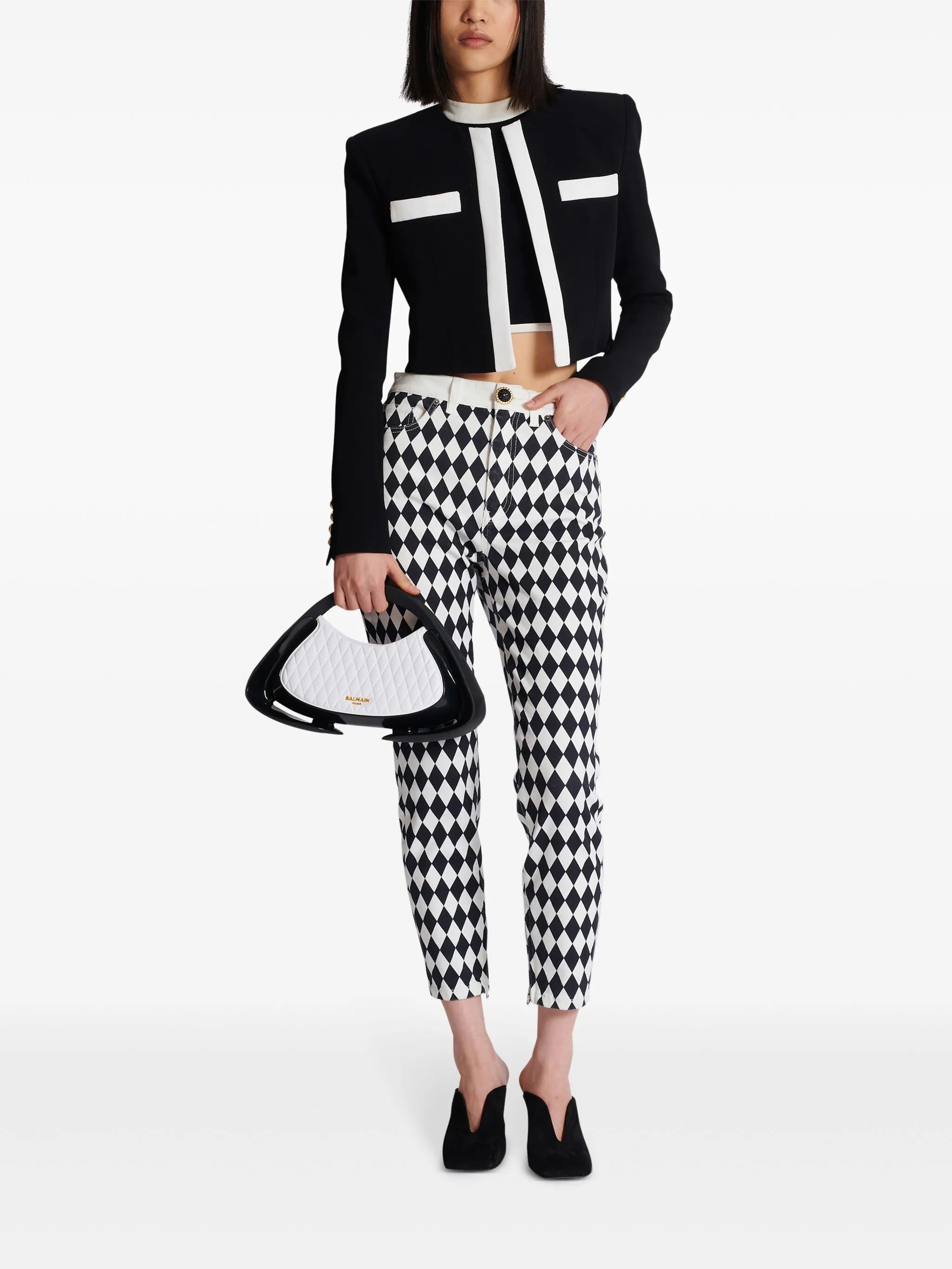 Spencer crepe cropped jacket