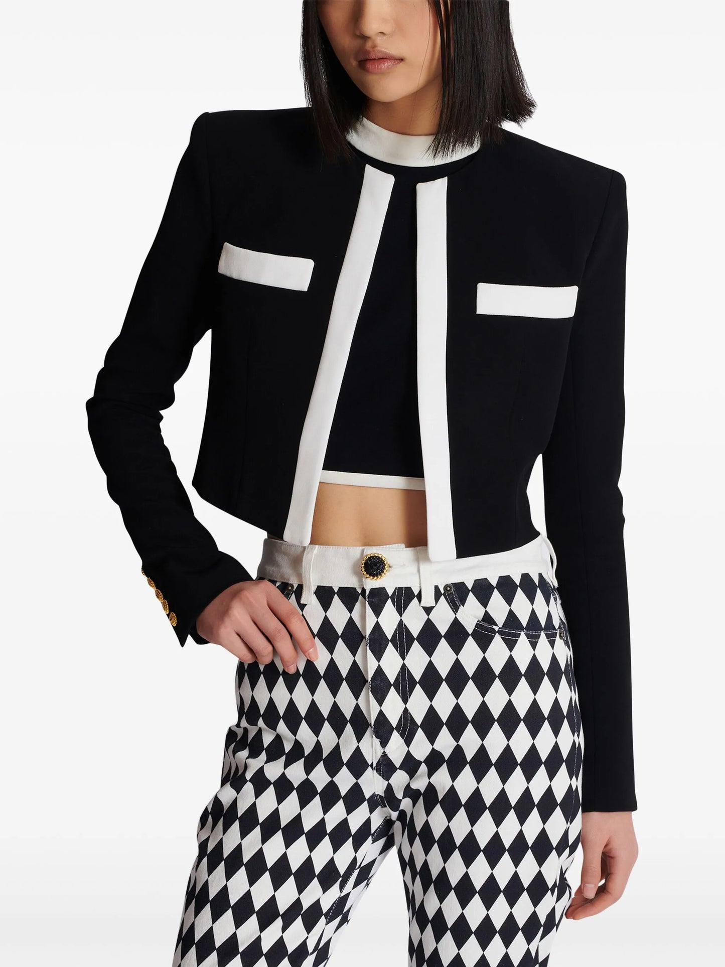 Spencer crepe cropped jacket