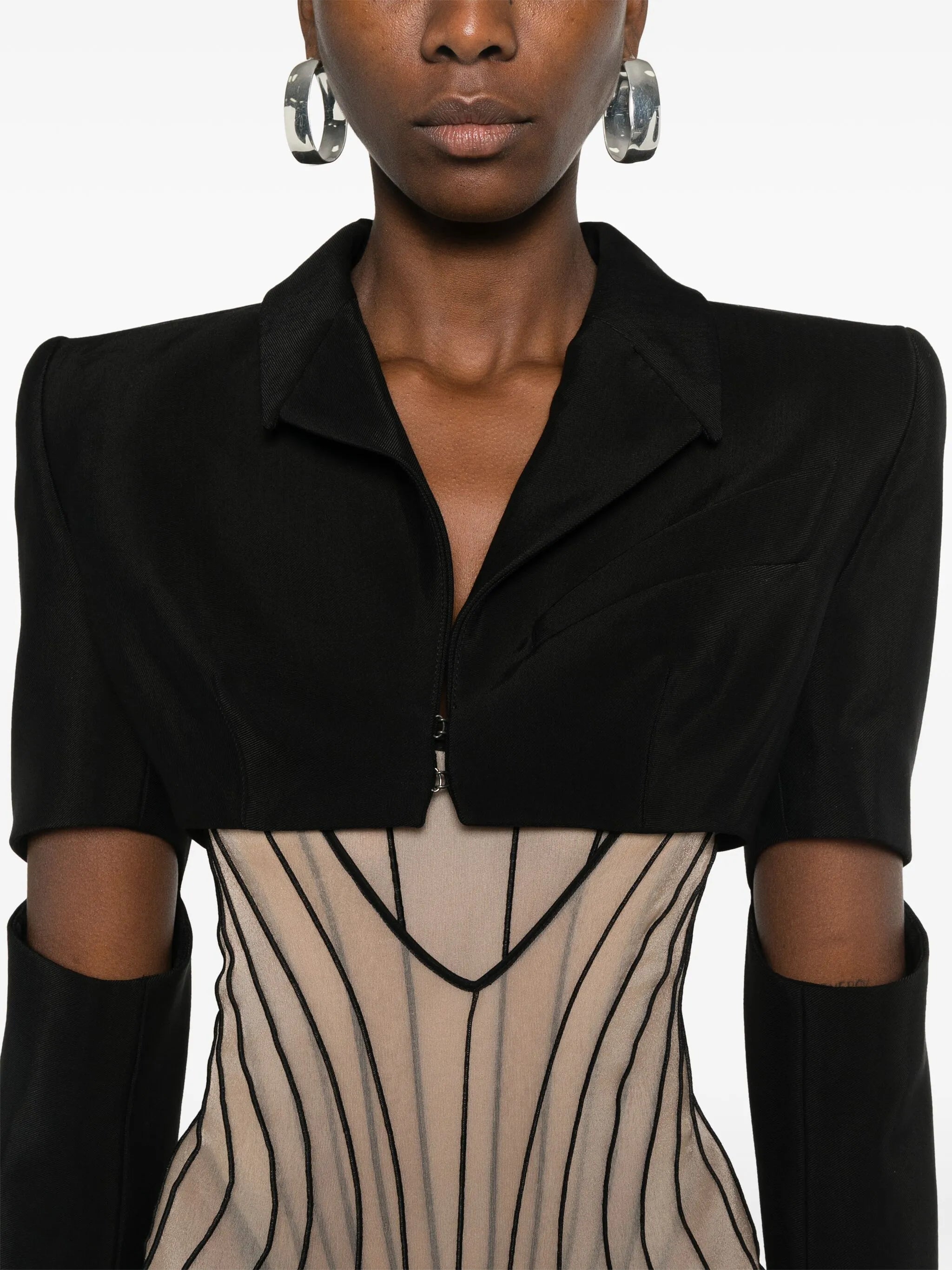 cut-out cropped jacket